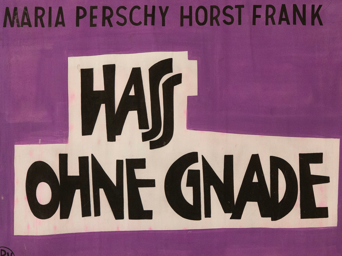 1960s German Hand Painted Cinema Banner - Hass Ohne Gnade
