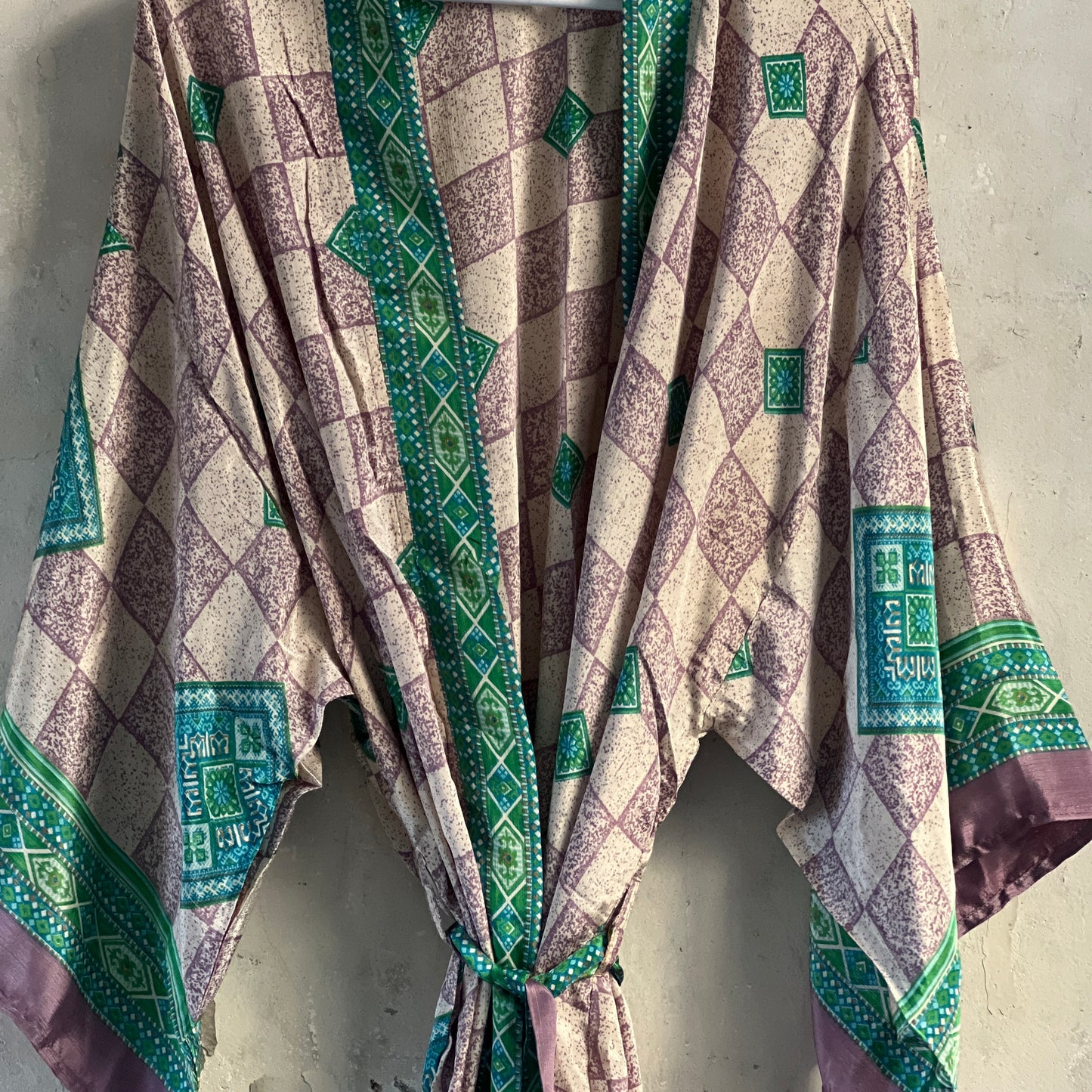 Vintage Saree Silk Kimono / Duster - Long