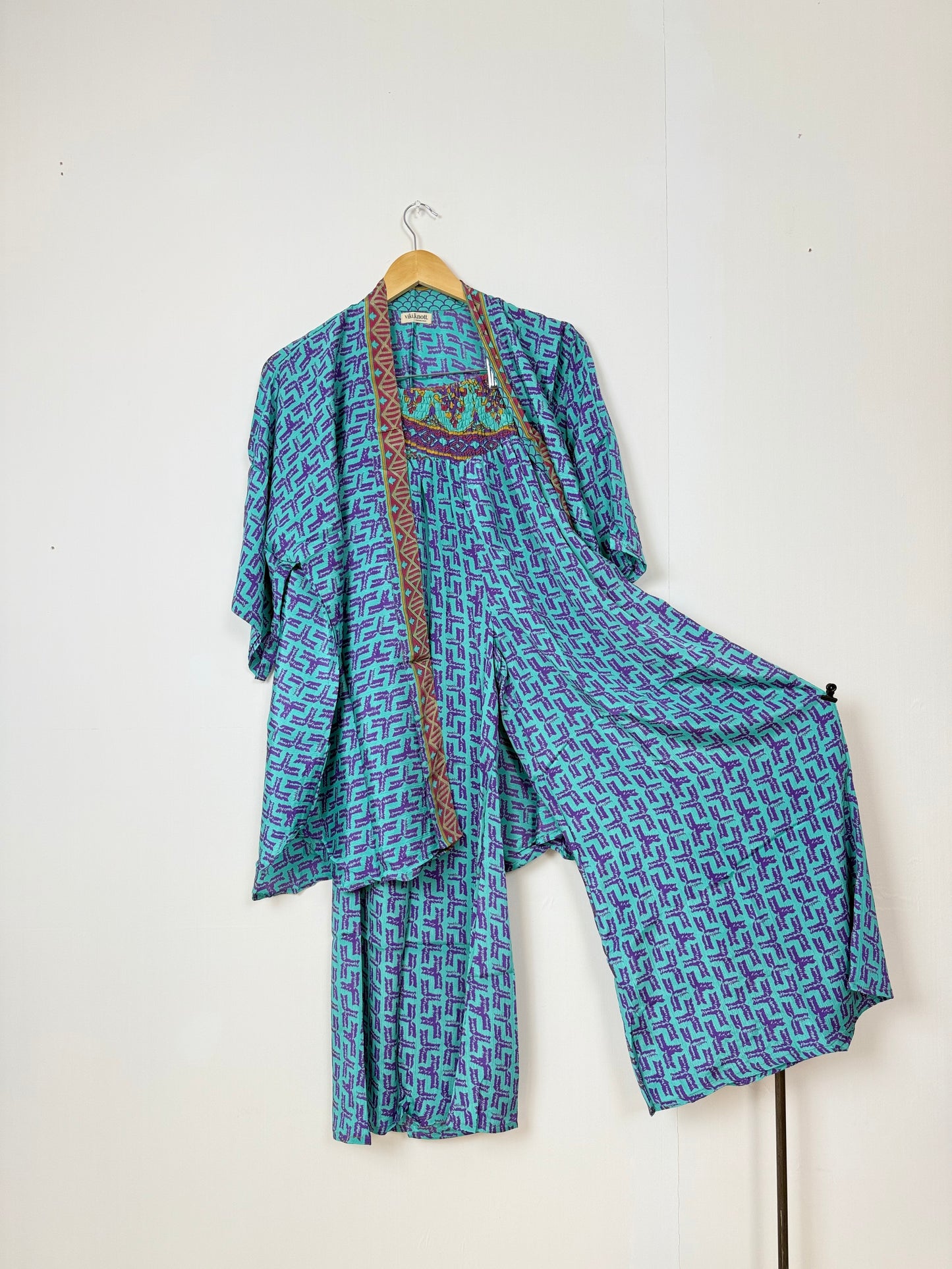 Vintage Saree Silk Trousers & Shirt Co-ordinated Set