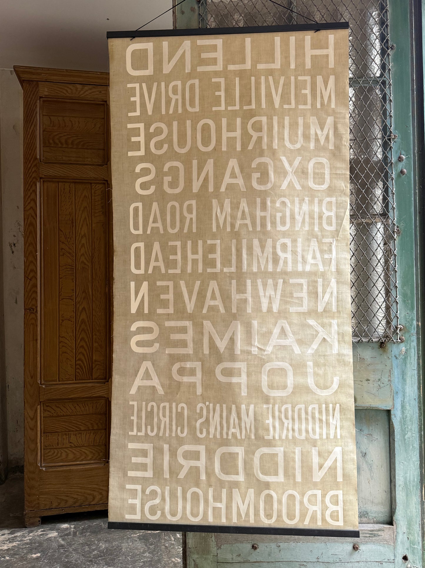 1950’s Linen Destination Bus Blind - Edinburgh - 
Hillend to Broomhouse