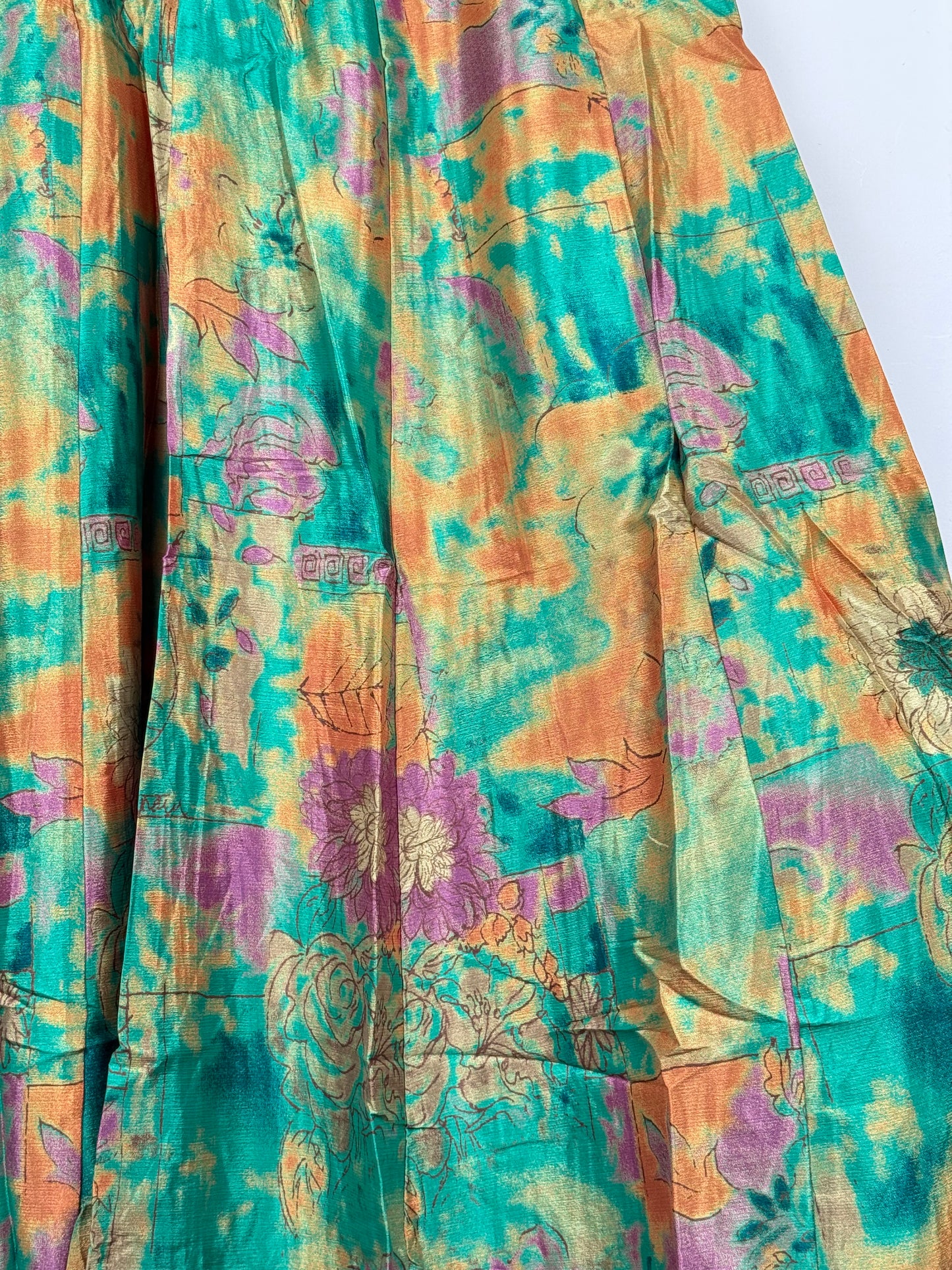Vintage Saree Silk Pleated Skirt