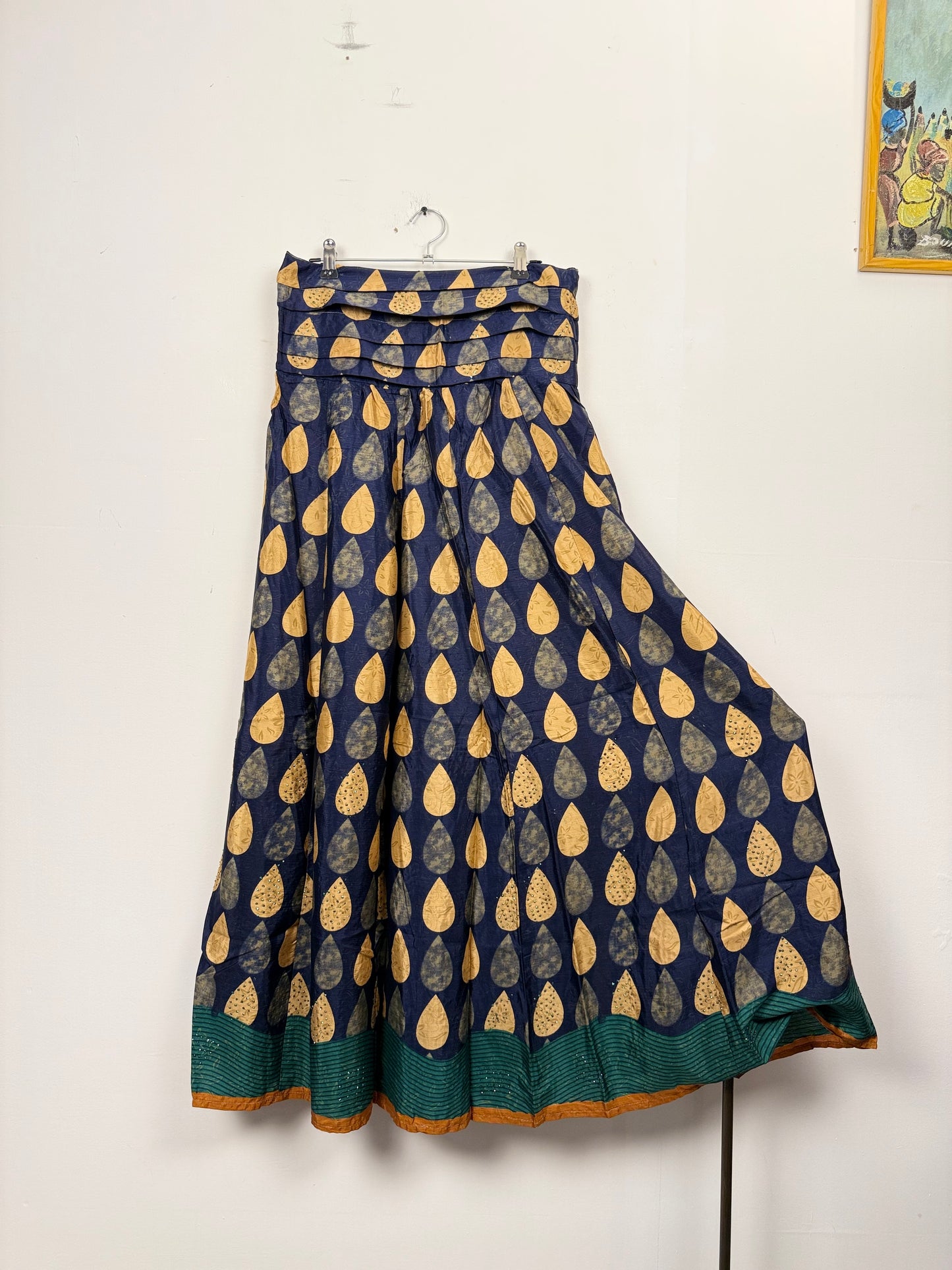 Vintage Saree Silk Pleated Skirt