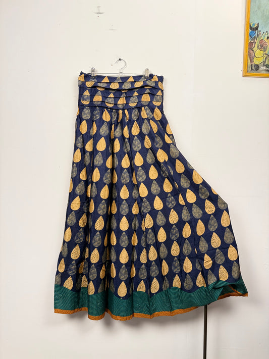 Vintage Saree Silk Pleated Skirt