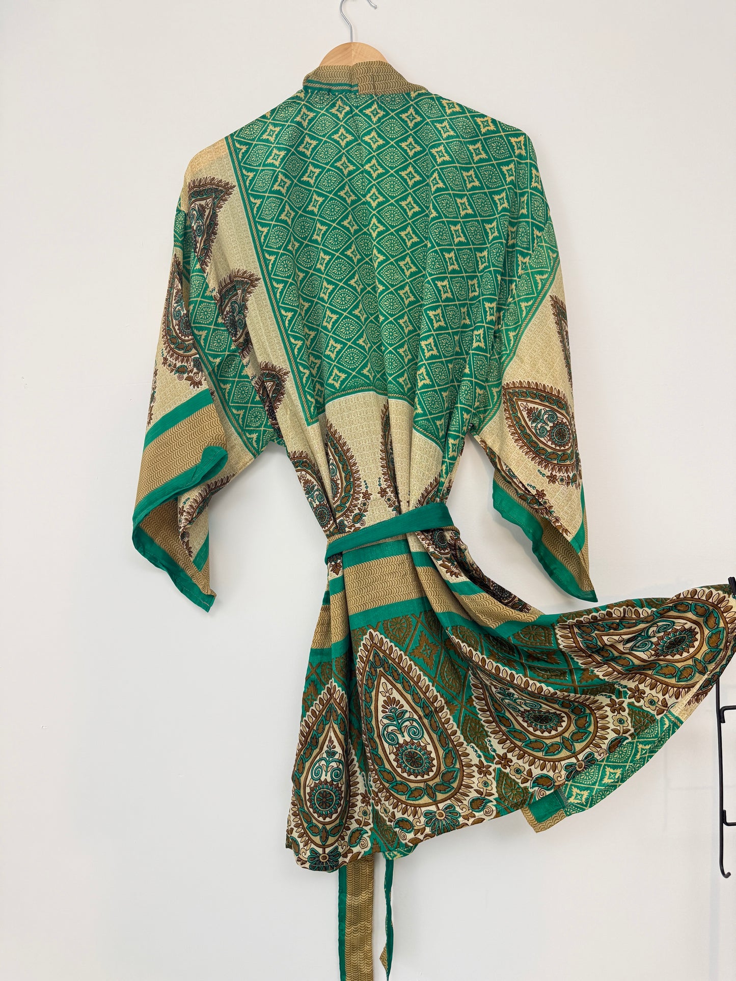 Vintage Saree Silk Kimono / Duster - Short
