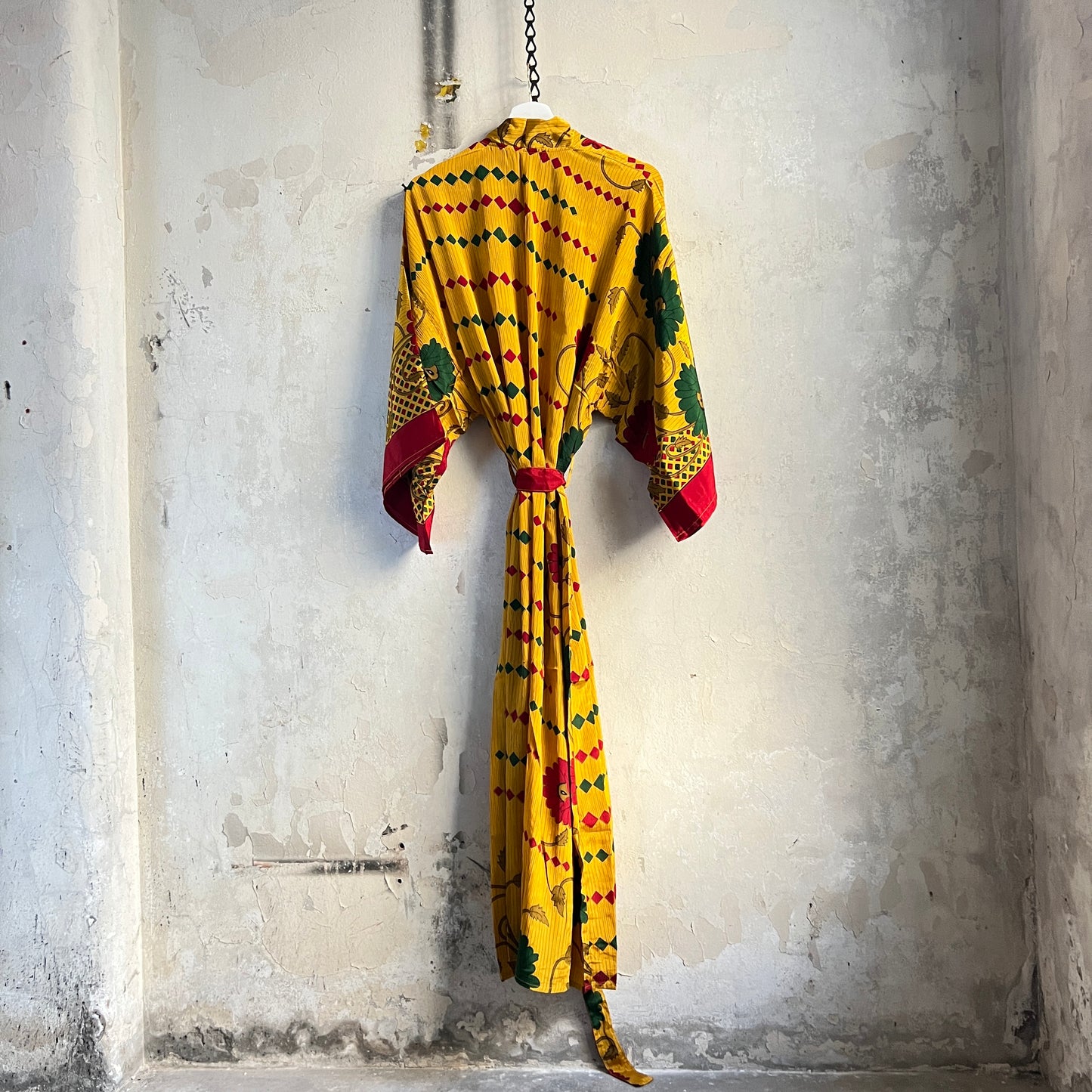 Vintage Saree Silk Kimono / Duster - Long