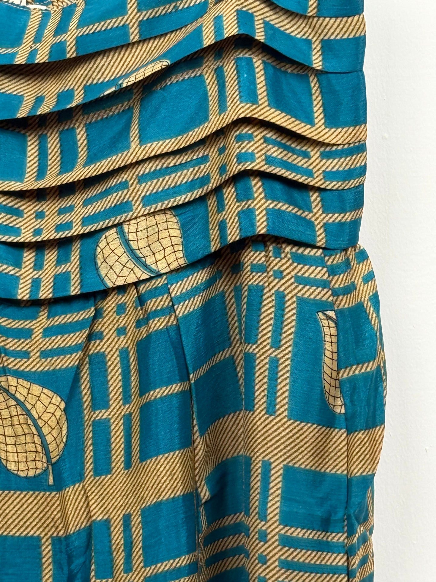 Vintage Saree Silk Pleated Skirt