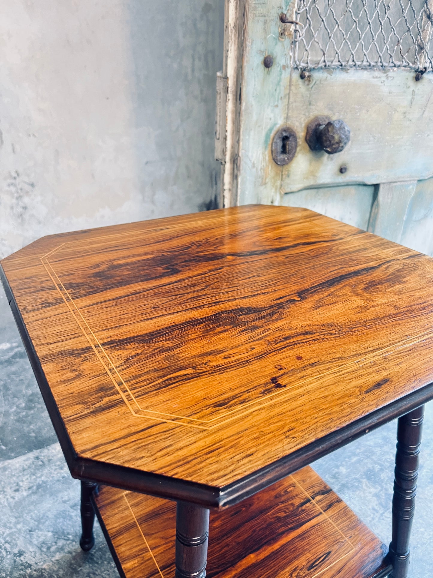 19thC Rosewood Two Tier Side Table