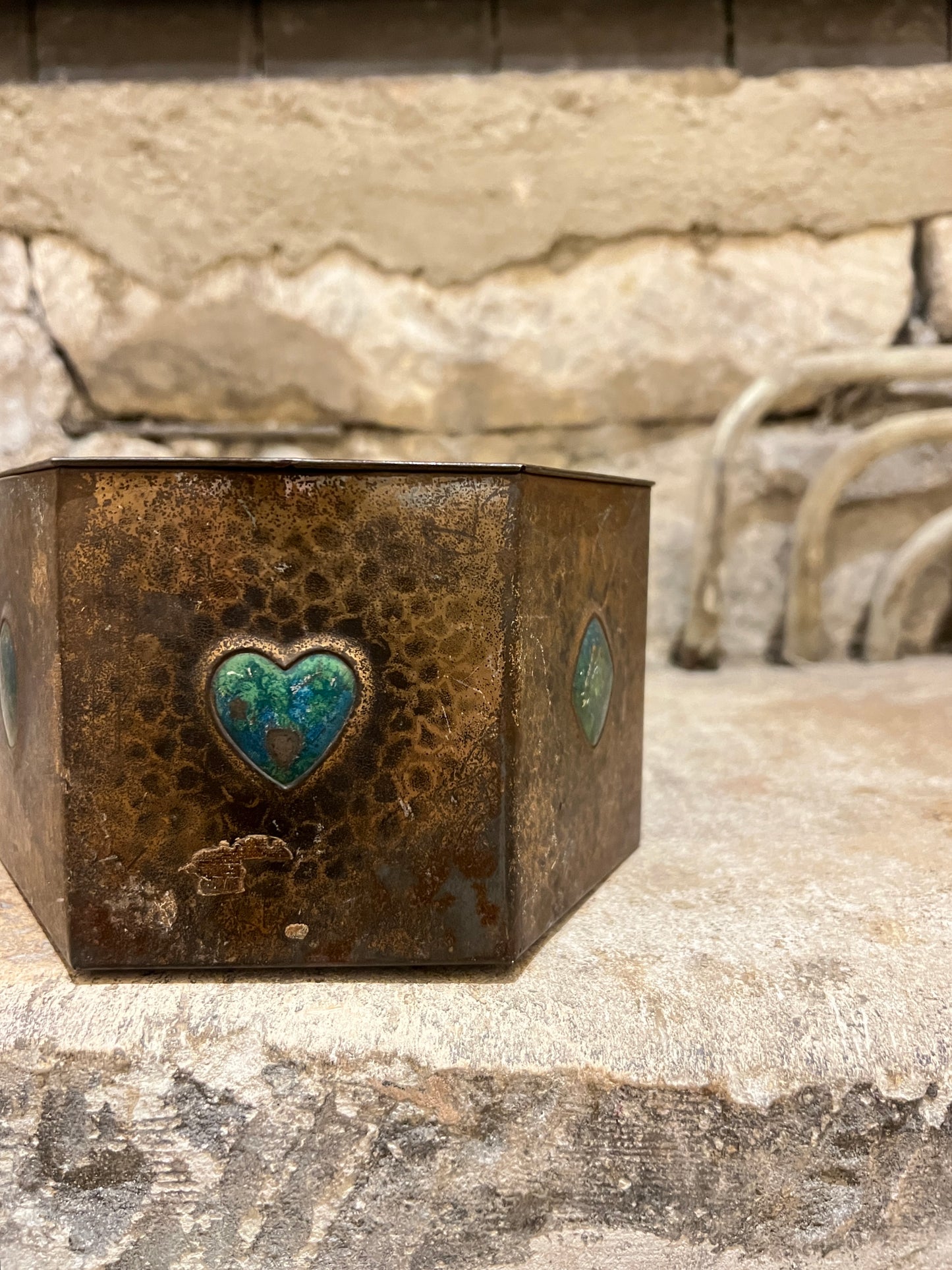 Geo Bassett & Co Confectionary Tin Box ~ Arts & Crafts c1900