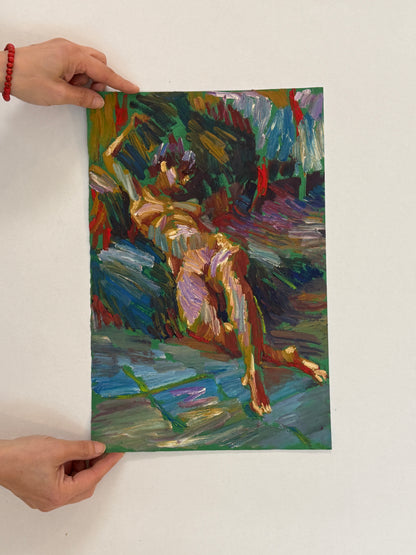 Reclining Nude | Colourful Figurative Painting