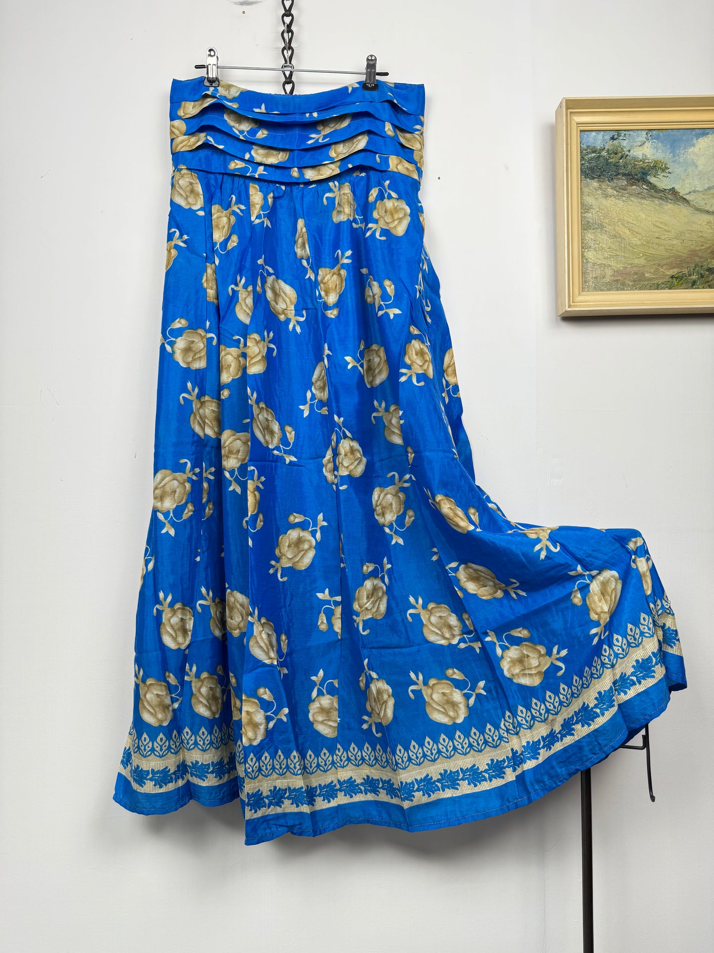 Vintage Saree Silk Pleated Skirt
