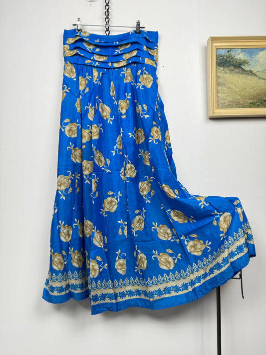 Vintage Saree Silk Pleated Skirt