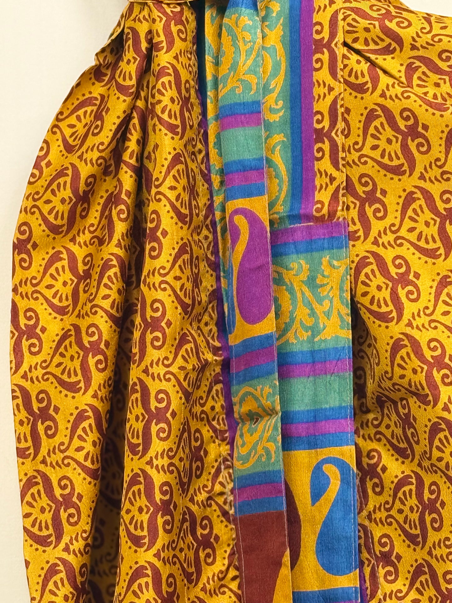 Vintage Saree Silk Kimono / Duster - Short