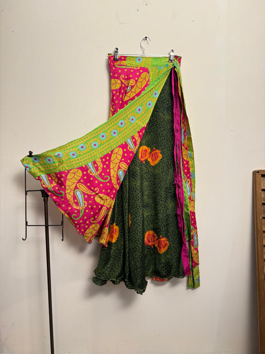 Vintage Saree Silk Wrap Skirt