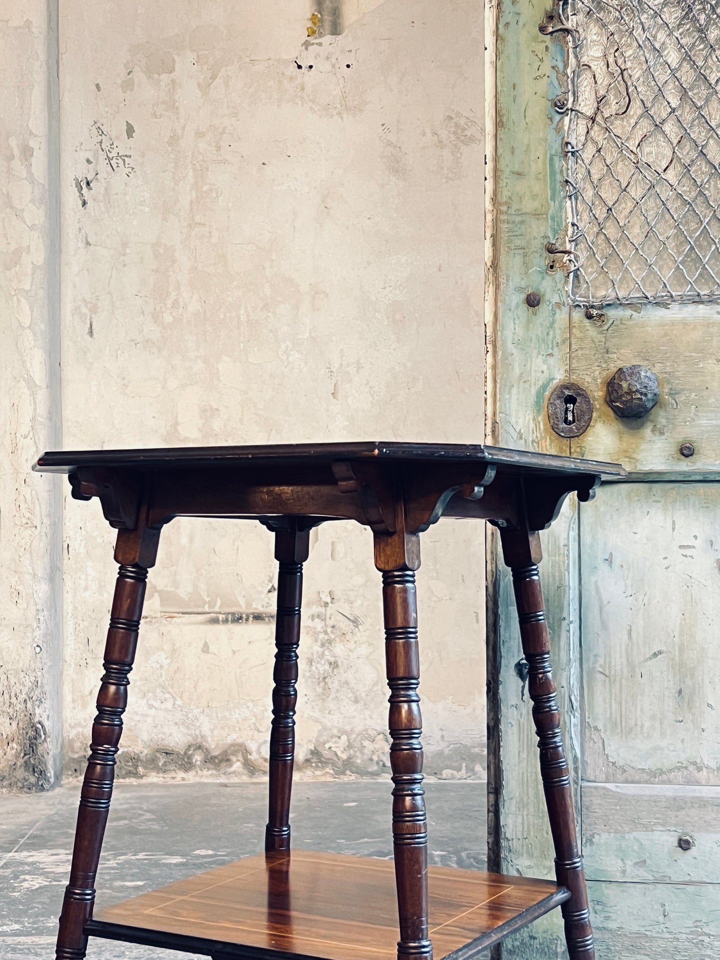 19thC Rosewood Two Tier Side Table