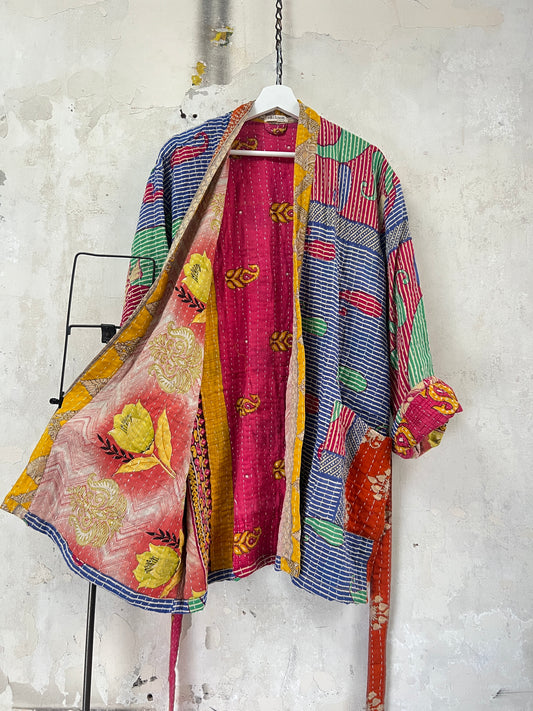 Vintage Cotton Kantha Relaxed Jacket ~ No 13