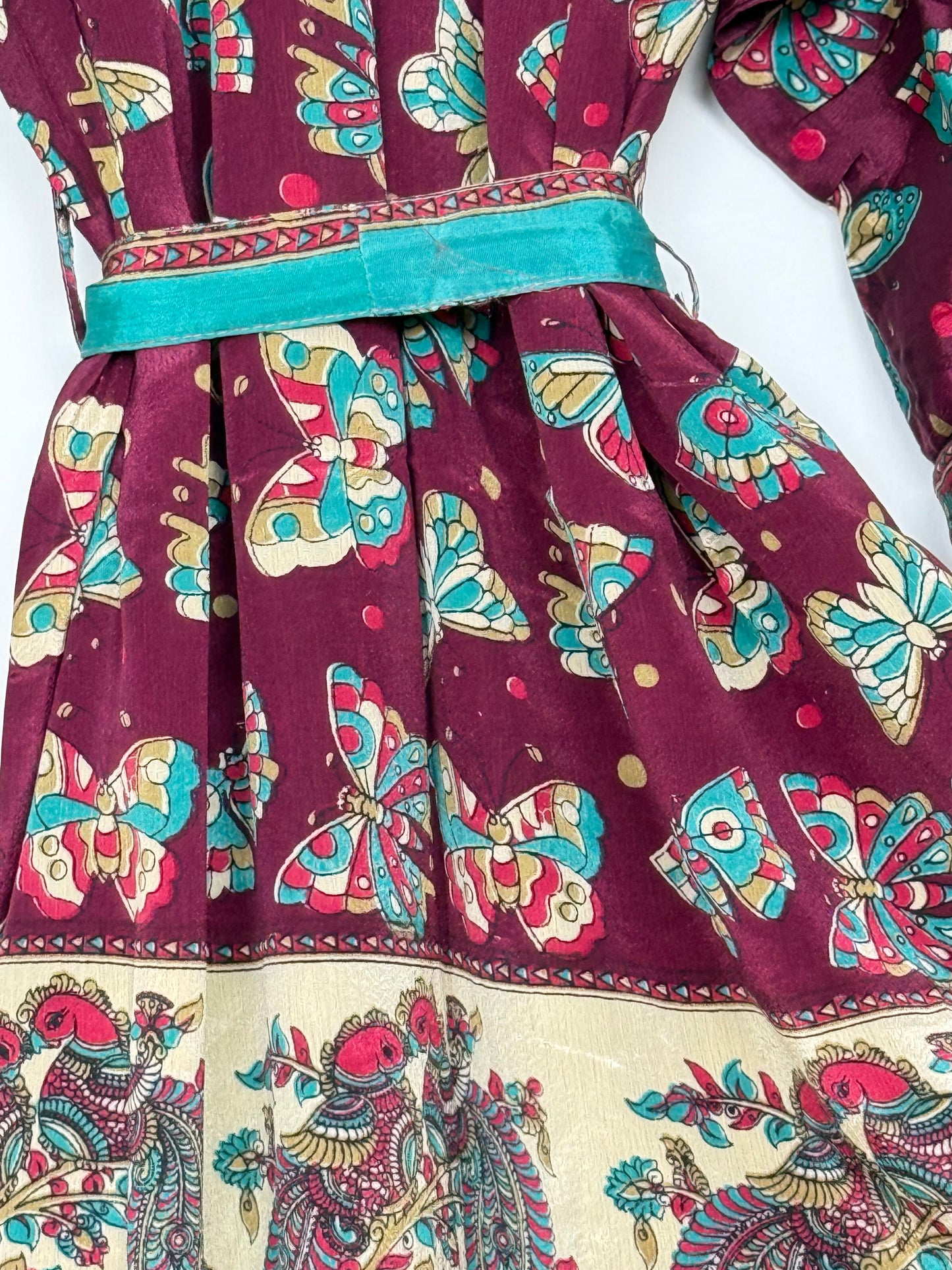 Vintage Saree Silk Kimono / Duster - Long