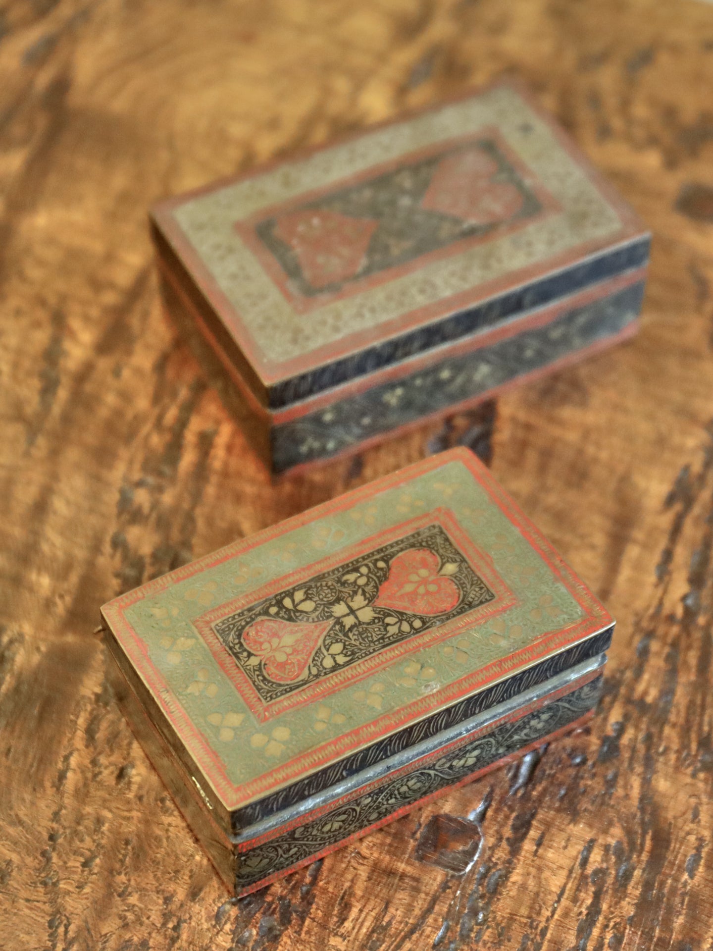 A Pair of Kashmir Brass Trinket Boxes