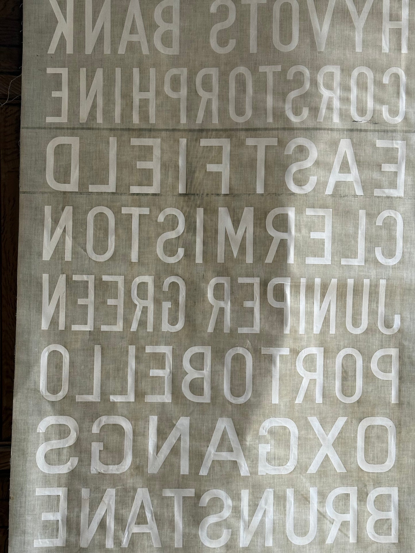 1950’s Linen Destination Bus Blind - Edinburgh - Easter Road to Trinity