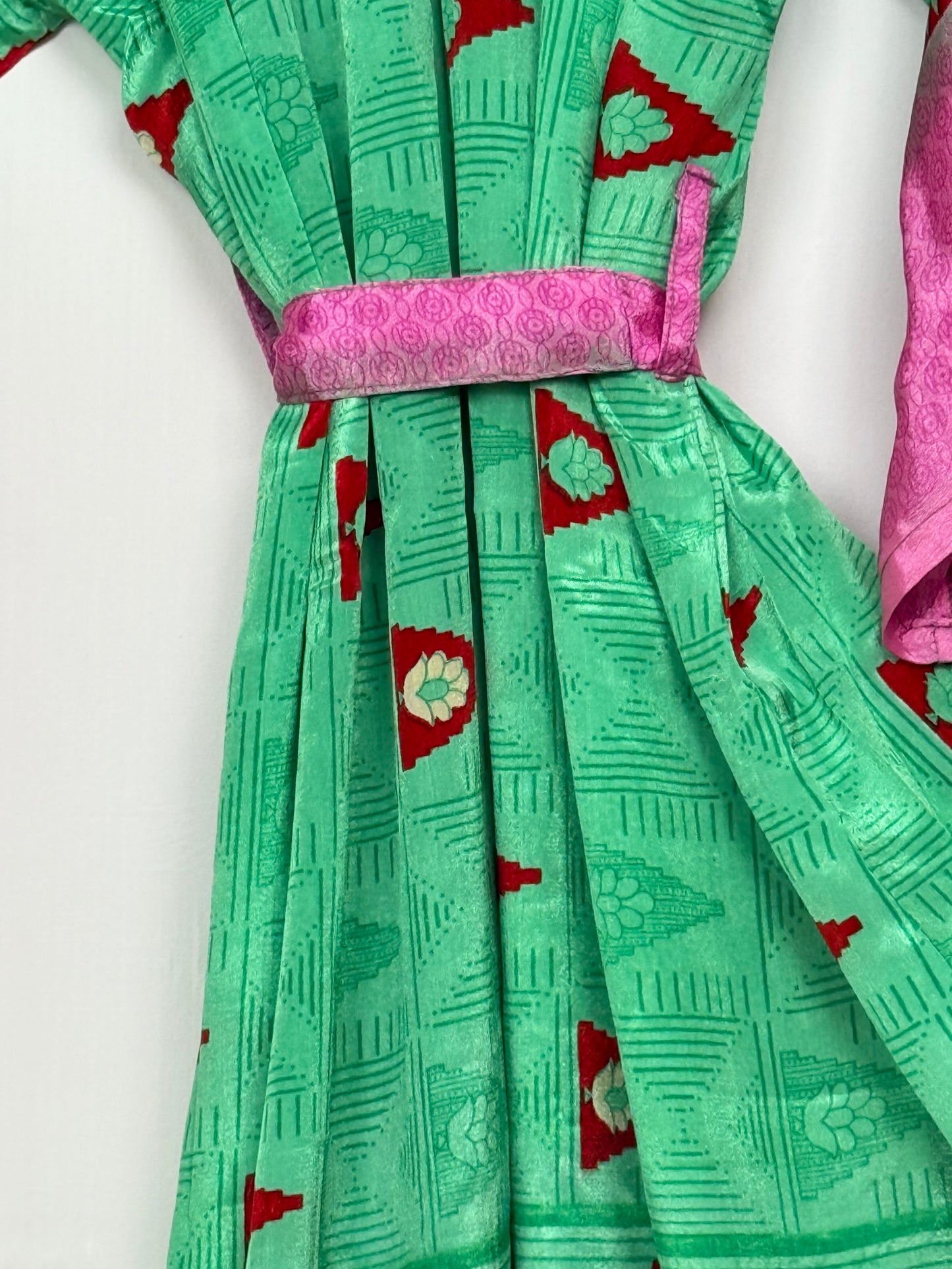 Vintage Saree Silk Kimono / Duster - Long