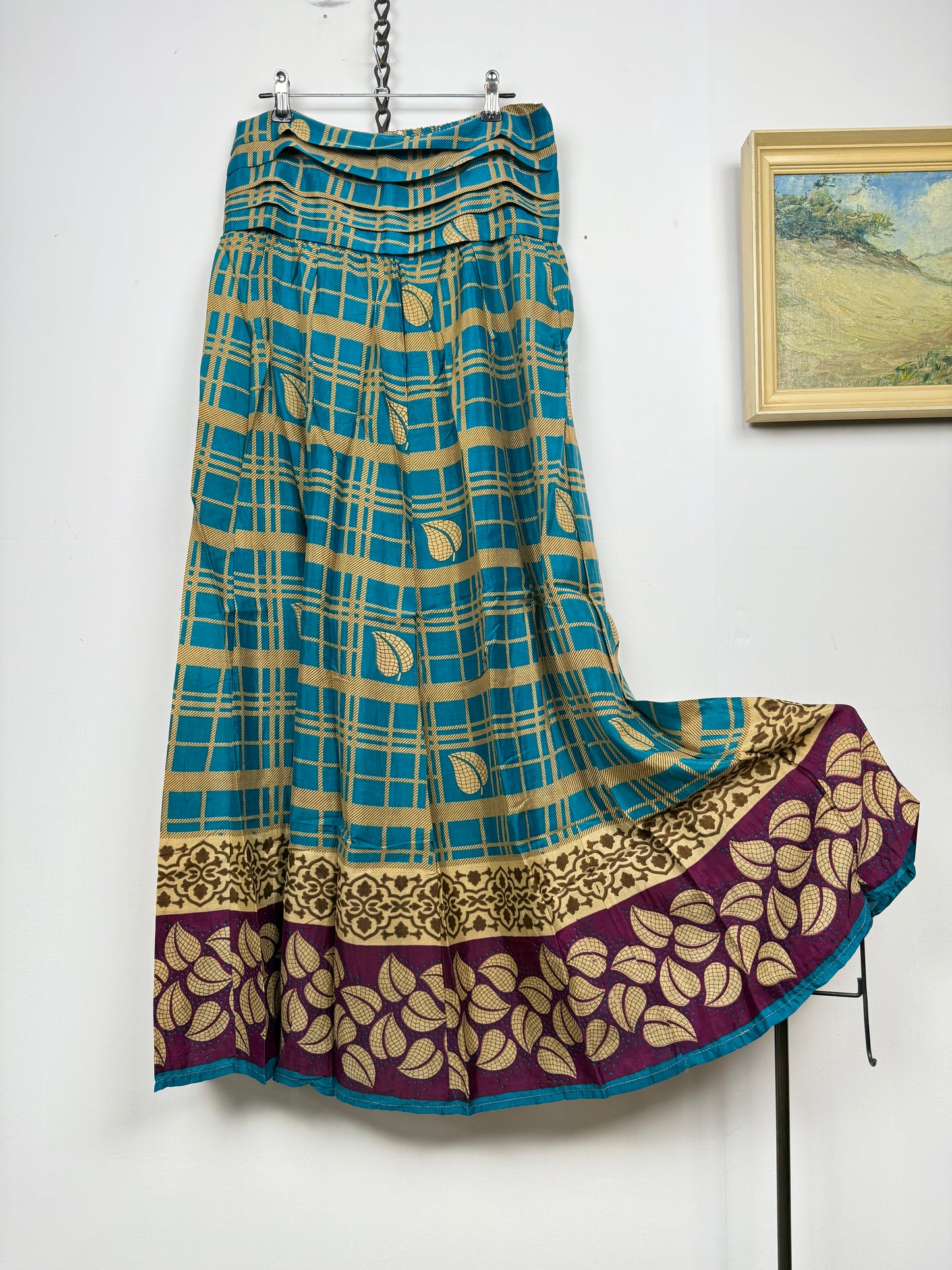 Vintage Saree Silk Pleated Skirt