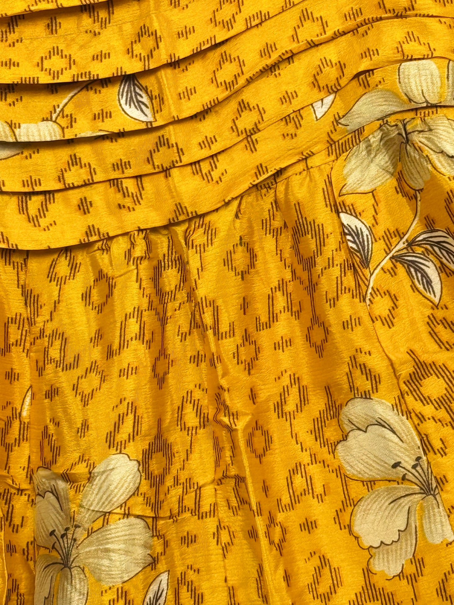 Vintage Saree Silk Pleated Skirt