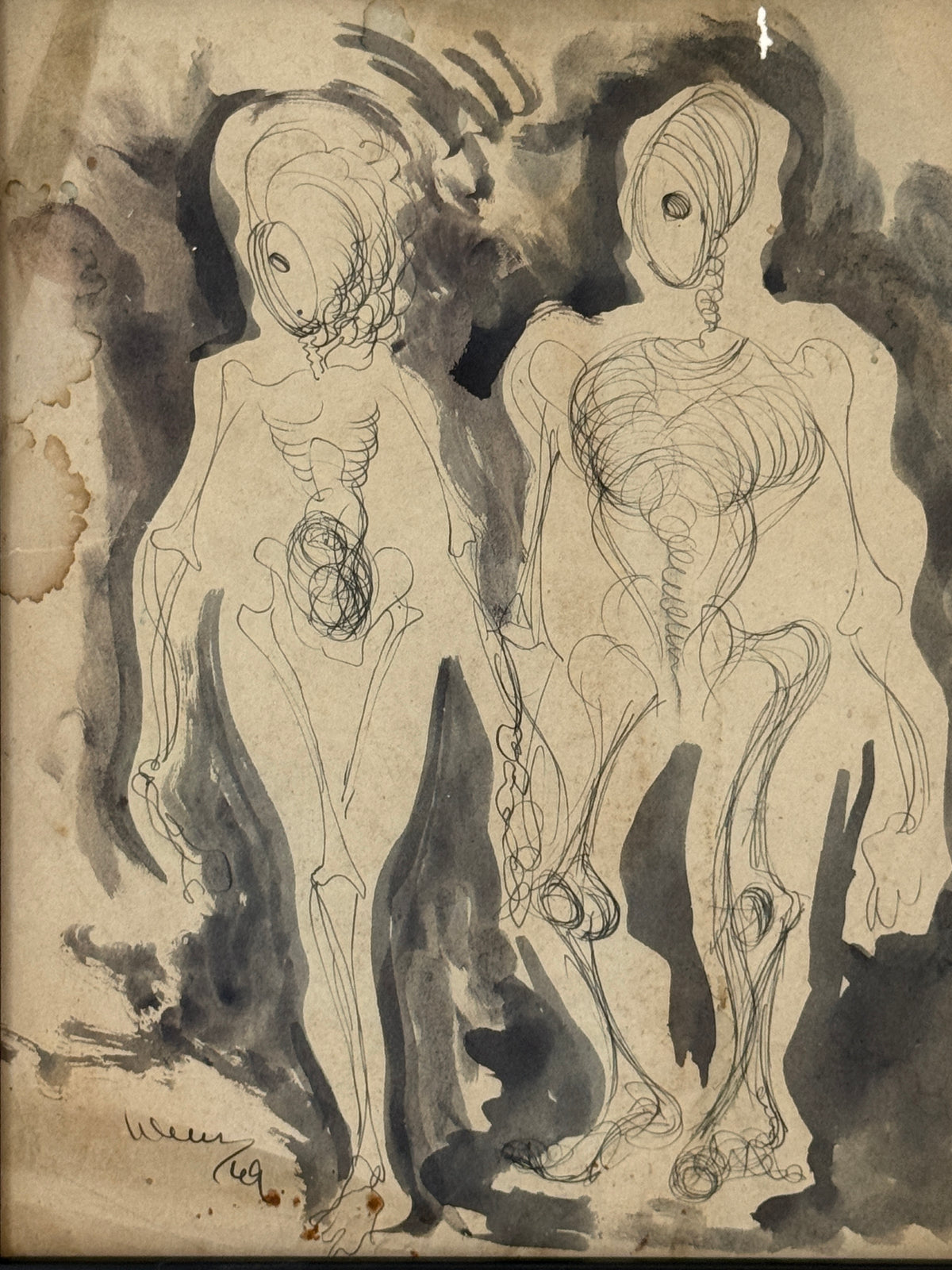 Two Surrealist Figures- RENDELL WELLS, Scottish | 1911-1997
