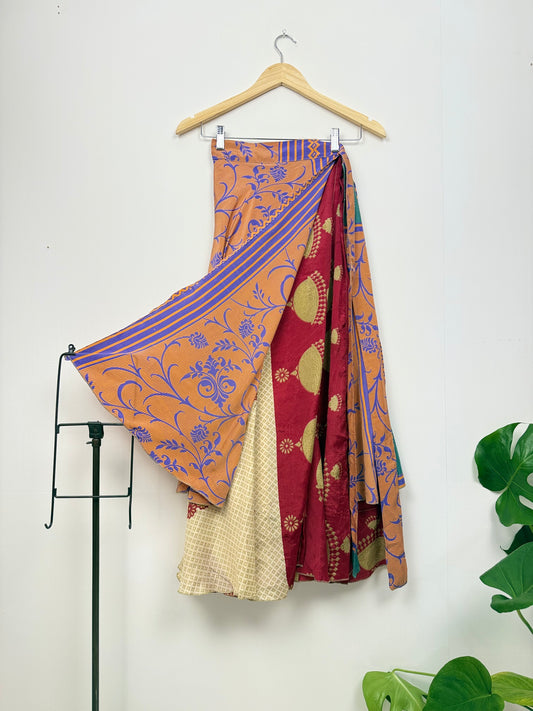 Vintage Saree Silk Wrap Skirt