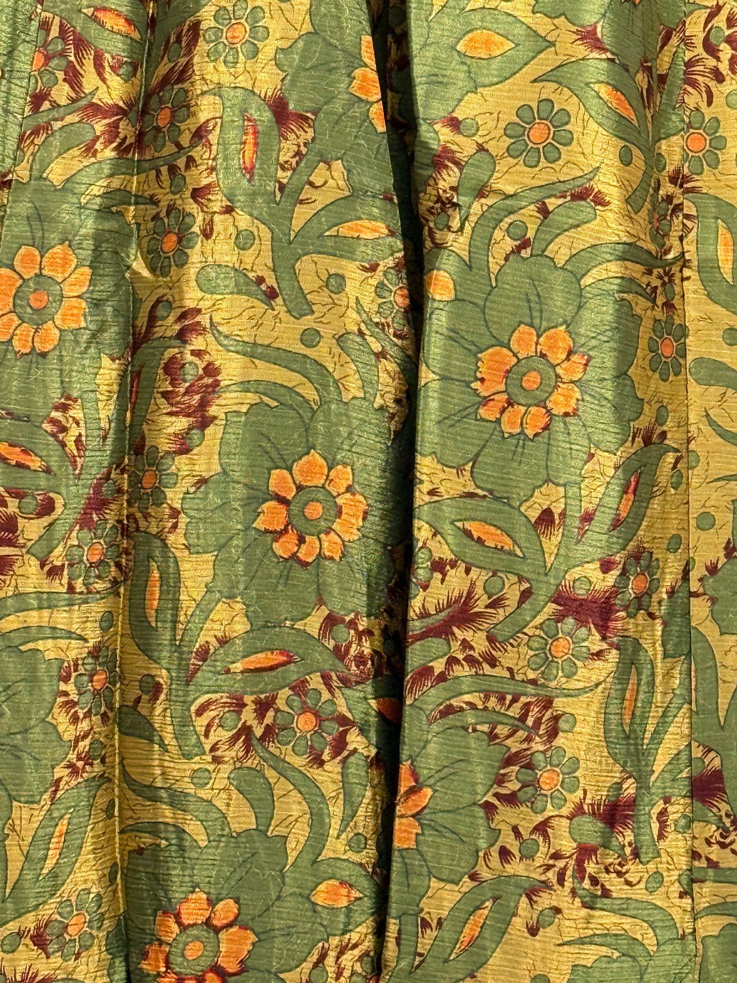 Vintage Saree Silk Pleated Skirt