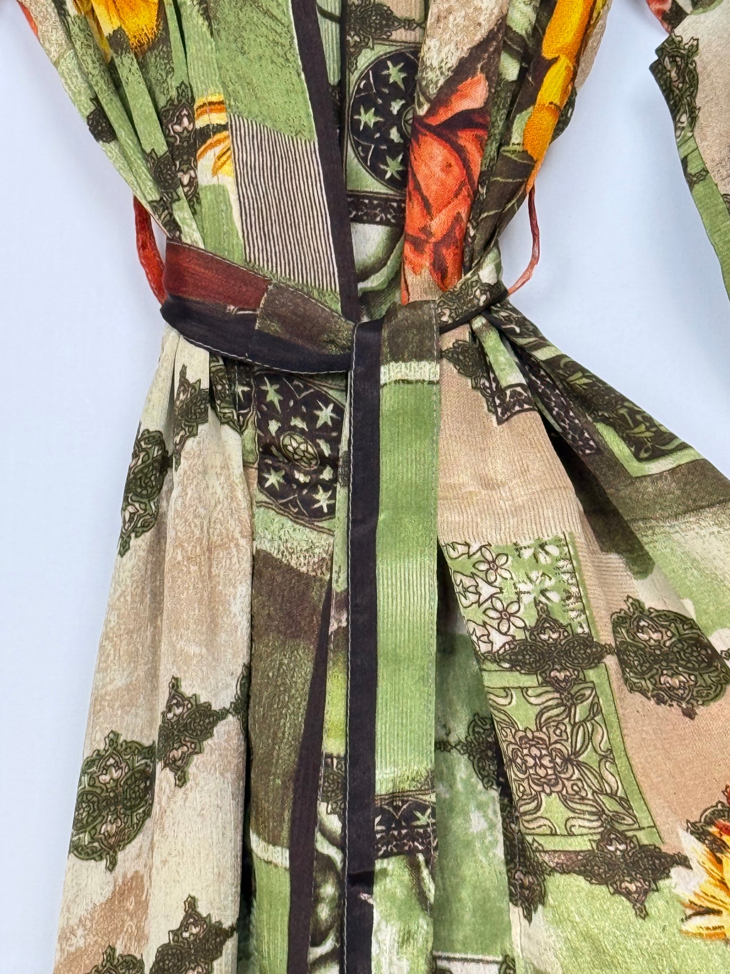 Vintage Saree Silk Kimono / Duster - Long