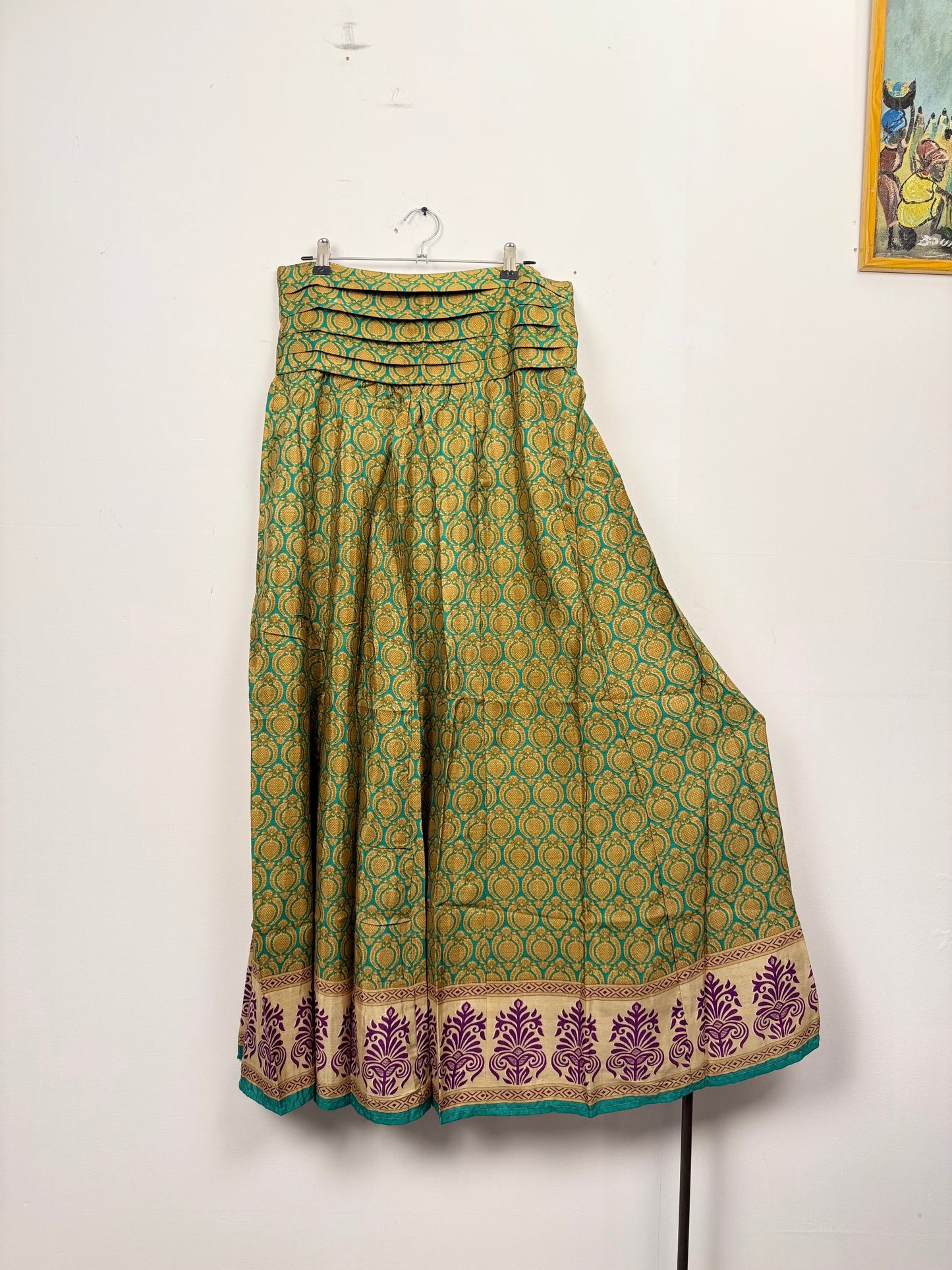 Vintage Saree Silk Pleated Skirt