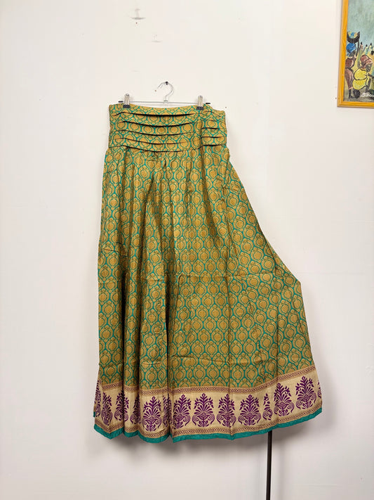 Vintage Saree Silk Pleated Skirt