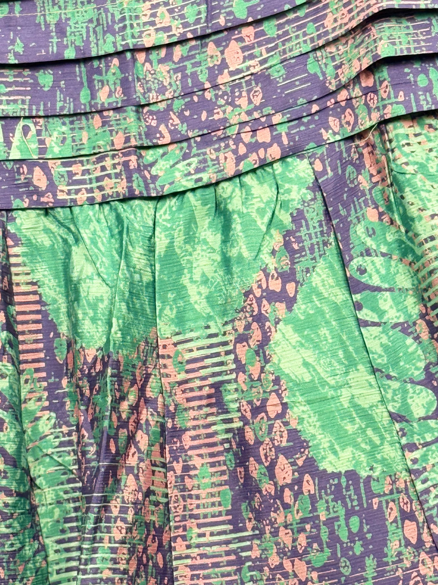Vintage Saree Silk Pleated Skirt