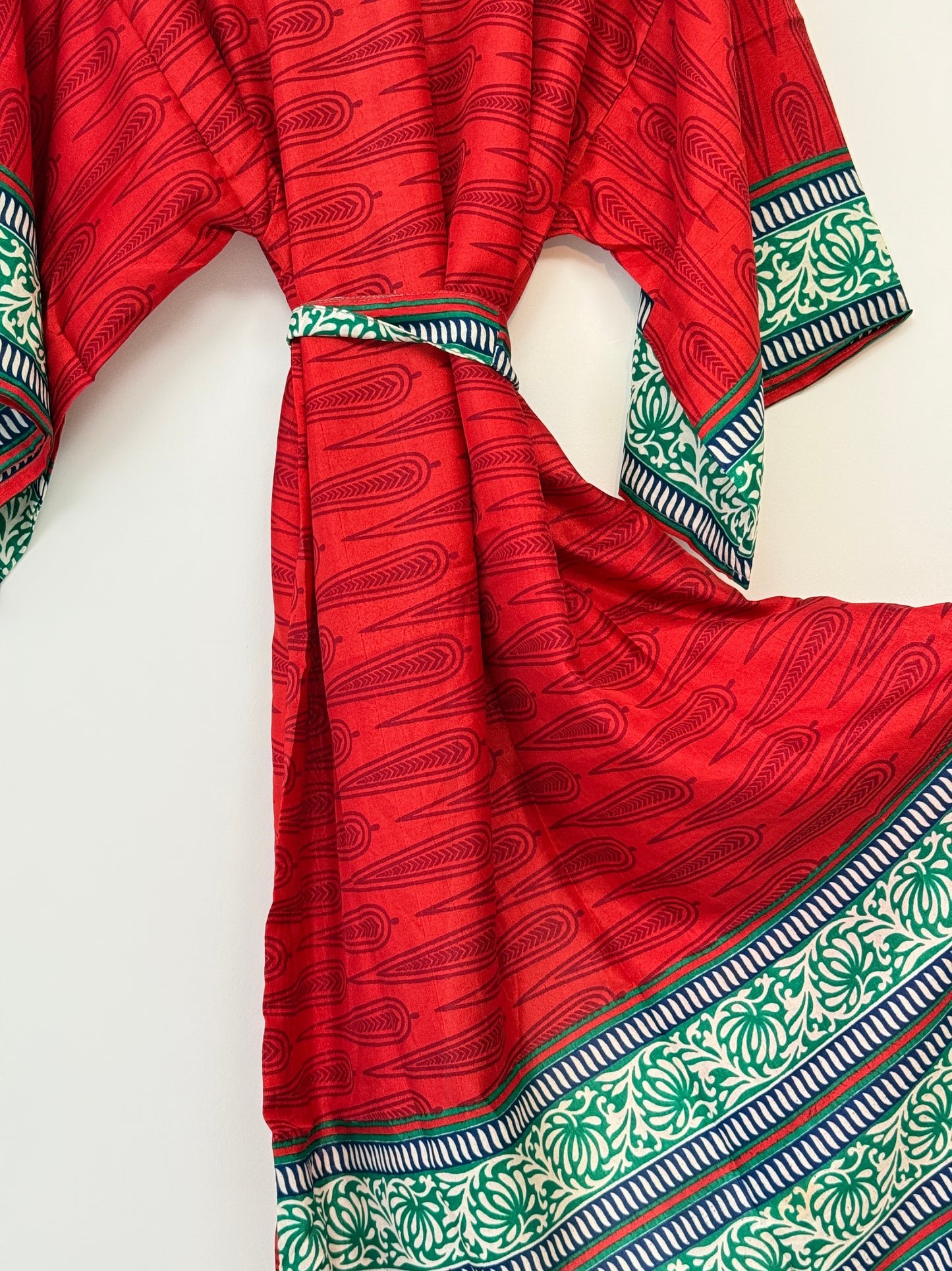 Vintage Saree Silk Kimono / Duster - Long