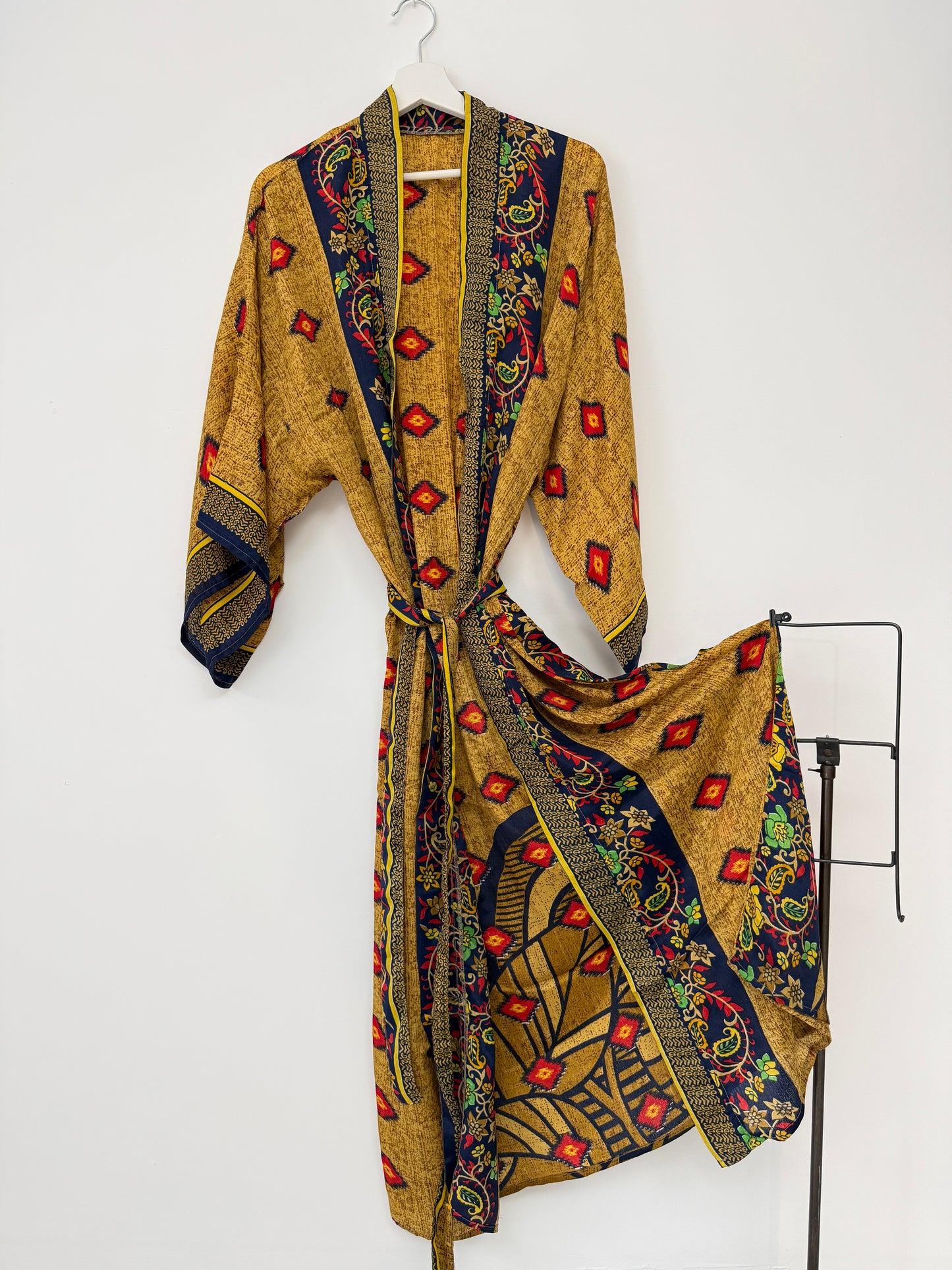 Vintage Saree Silk Kimono / Duster - Long