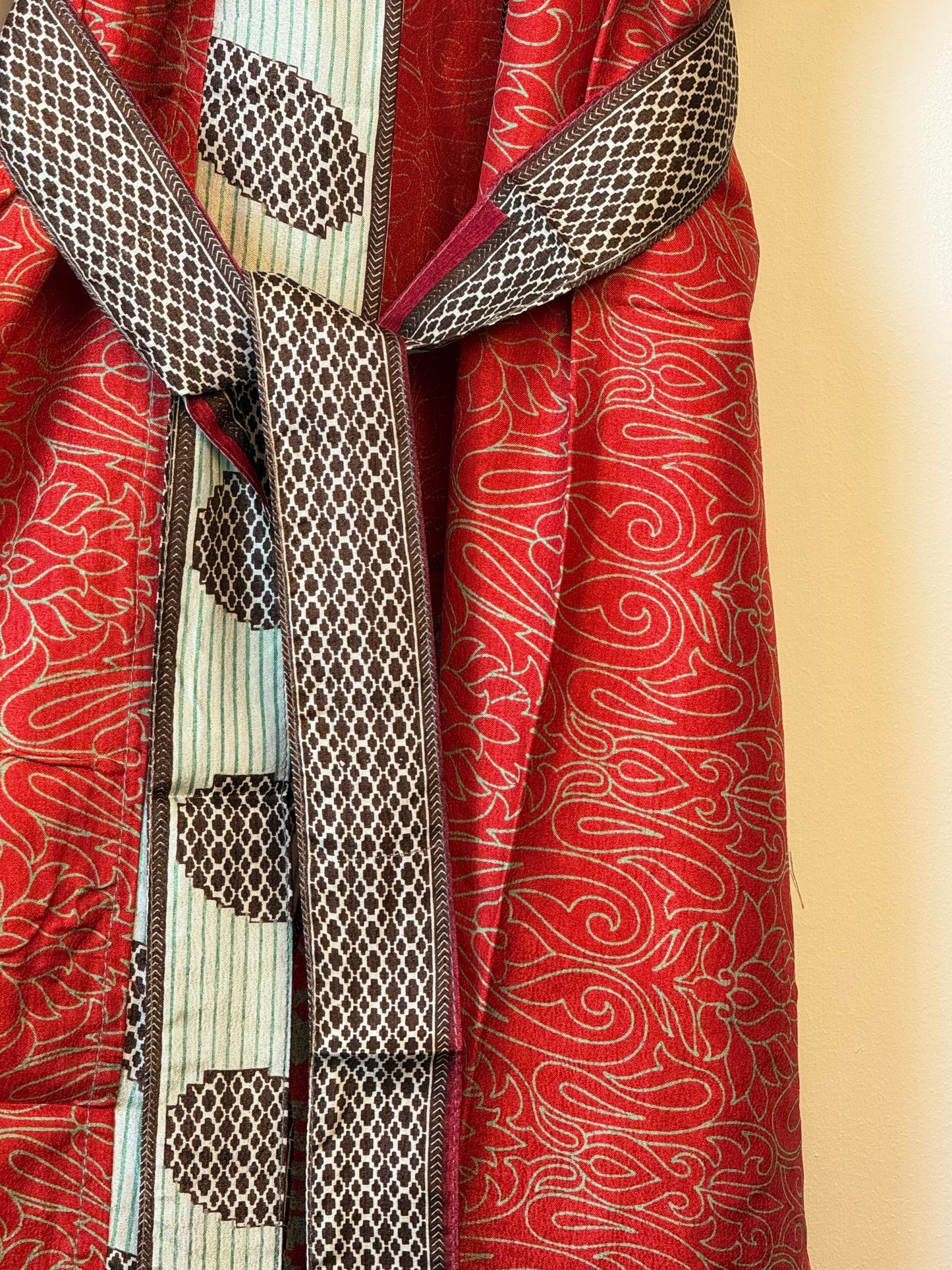 Vintage Saree Silk Kimono / Duster - Long