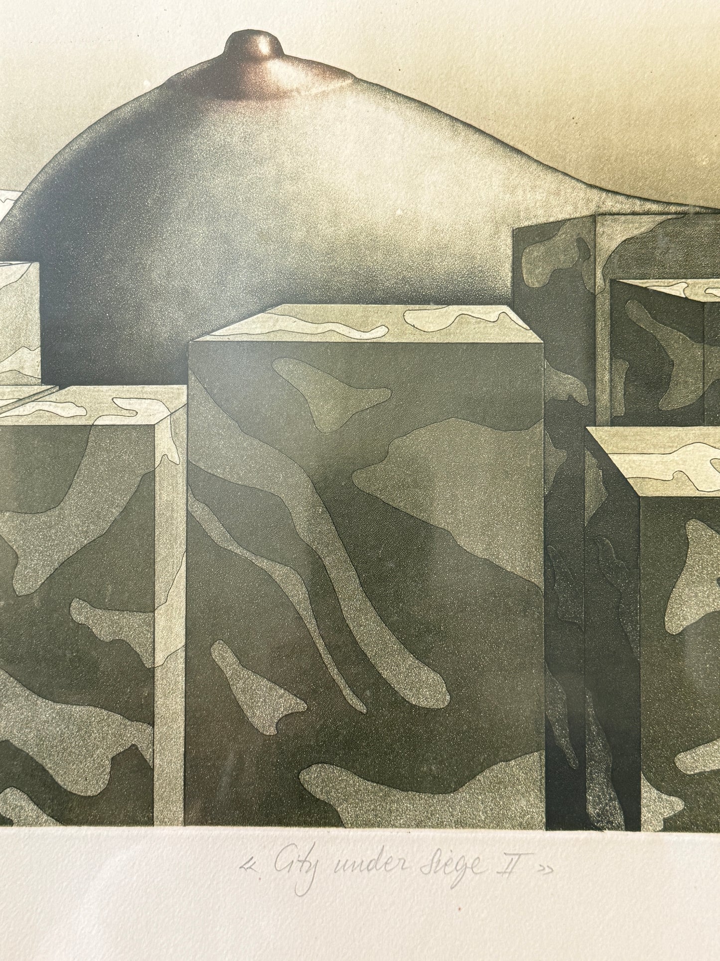 Achilleas Droungas (1940–2015) | City Under Siege II | Original Signed Etching | 1973