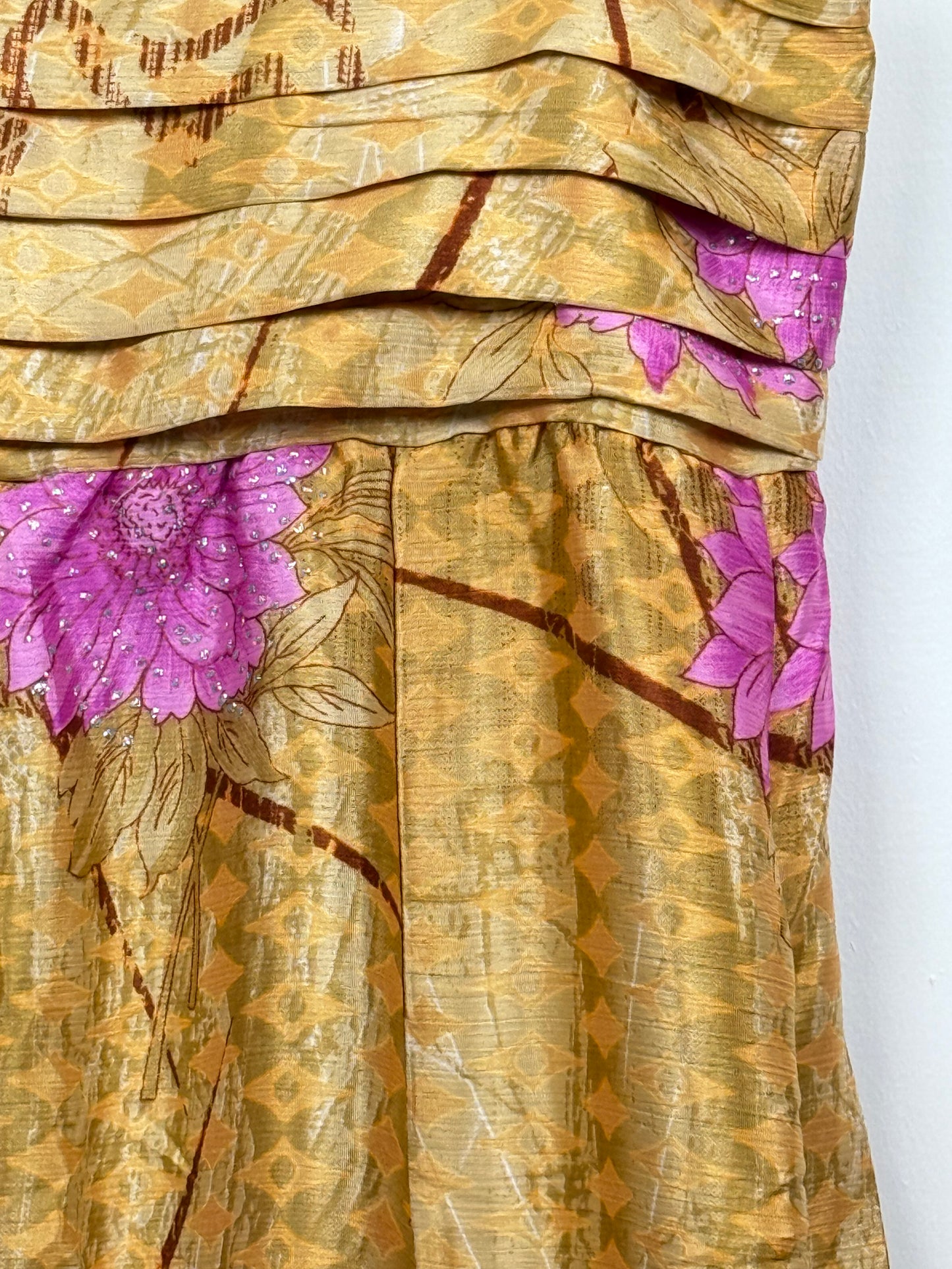 Vintage Saree Silk Pleated Skirt
