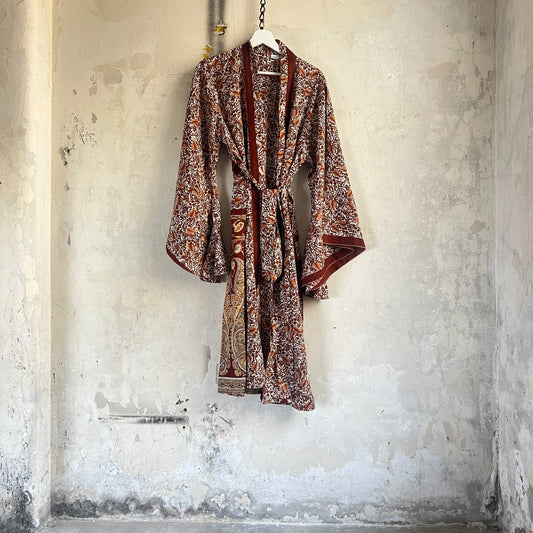 Vintage Saree Silk Batwing Kimono