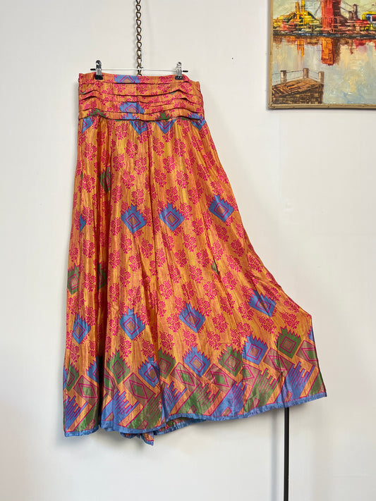Vintage Saree Silk Pleated Skirt