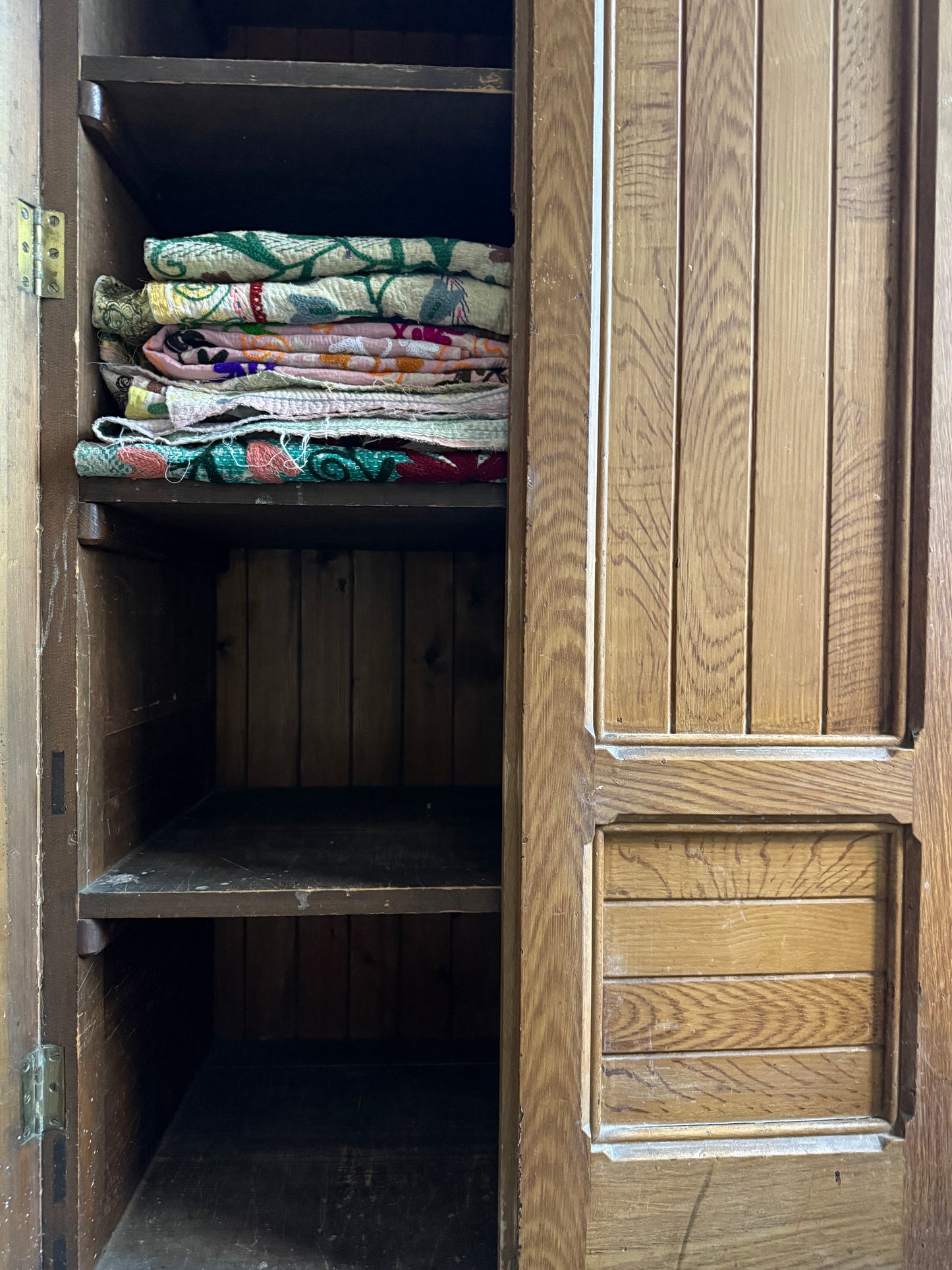 A 19thC Scottish Faux Oak Painted School Housekeepers Cupboard