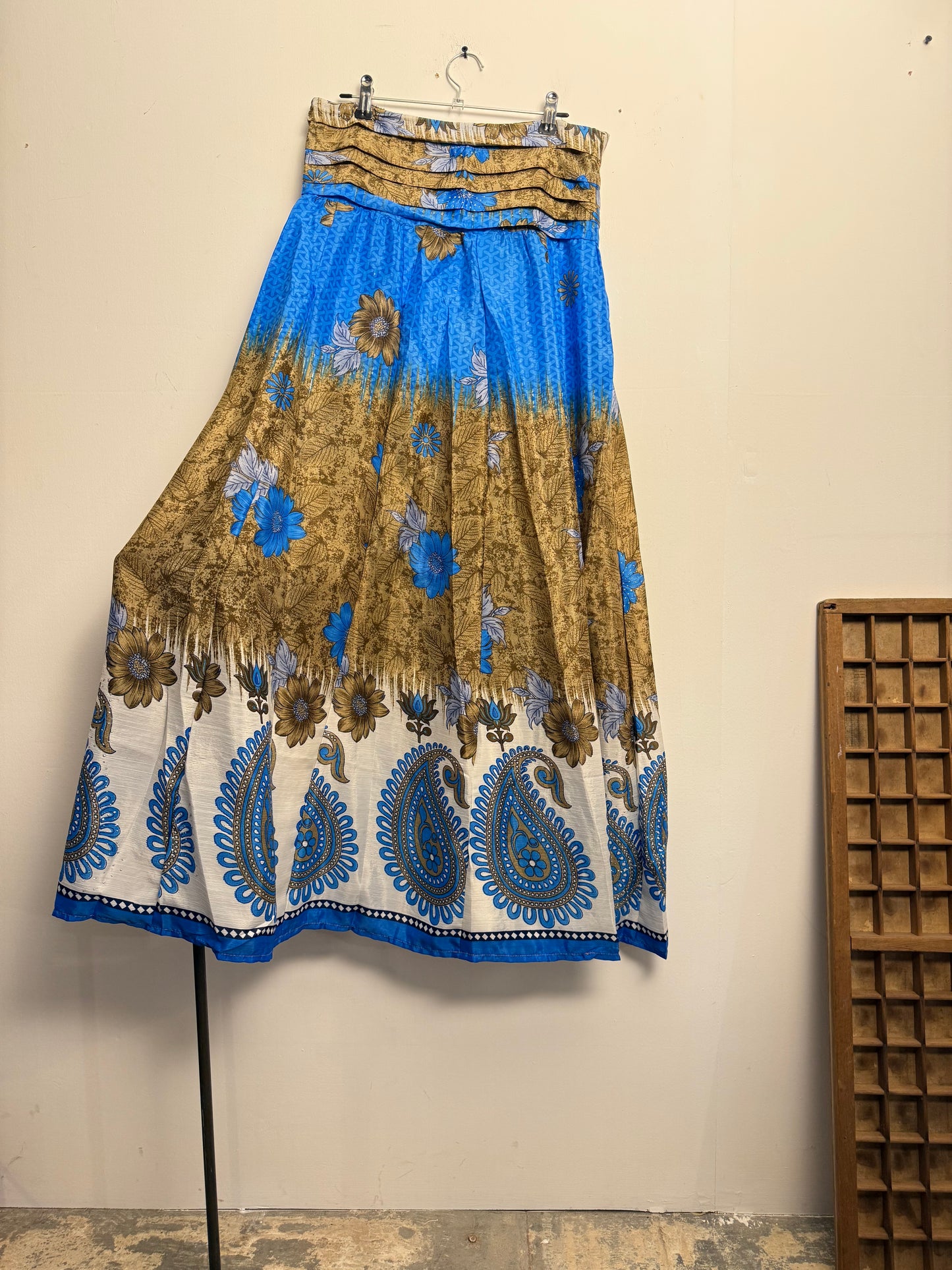 Vintage Saree Silk Pleated Skirt