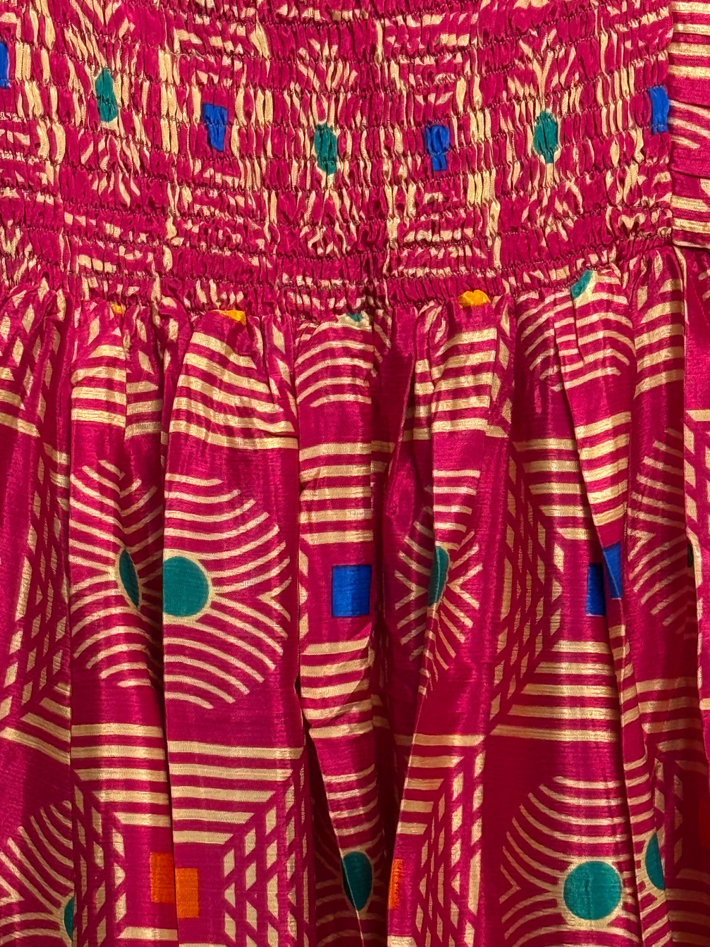 Vintage Saree Silk Pleated Skirt