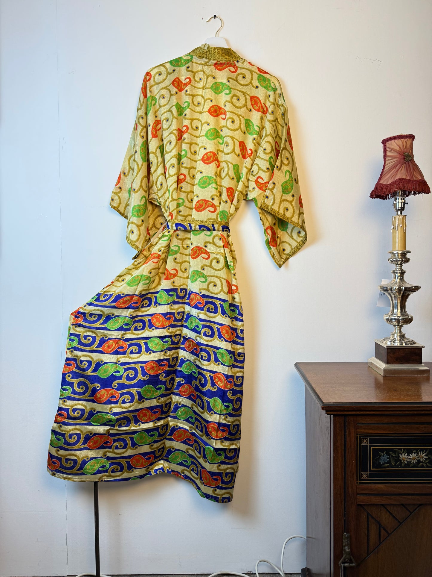 Vintage Saree Silk Kimono / Duster - Long