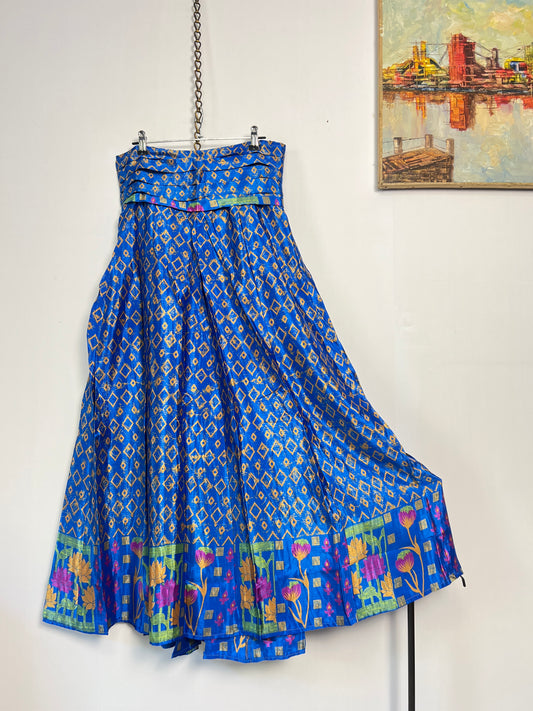 Vintage Saree Silk Pleated Skirt