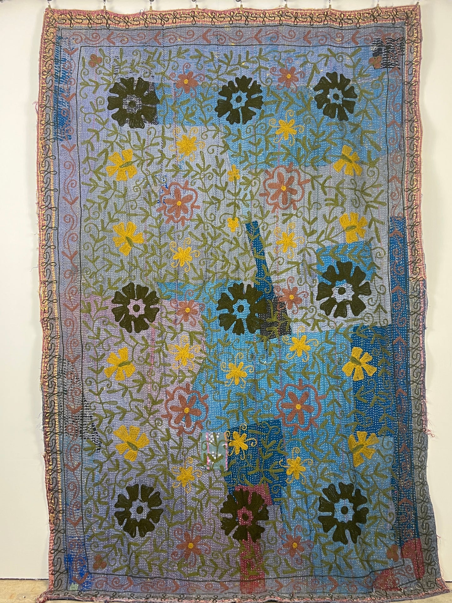 Vintage Kantha Suzani Quilt