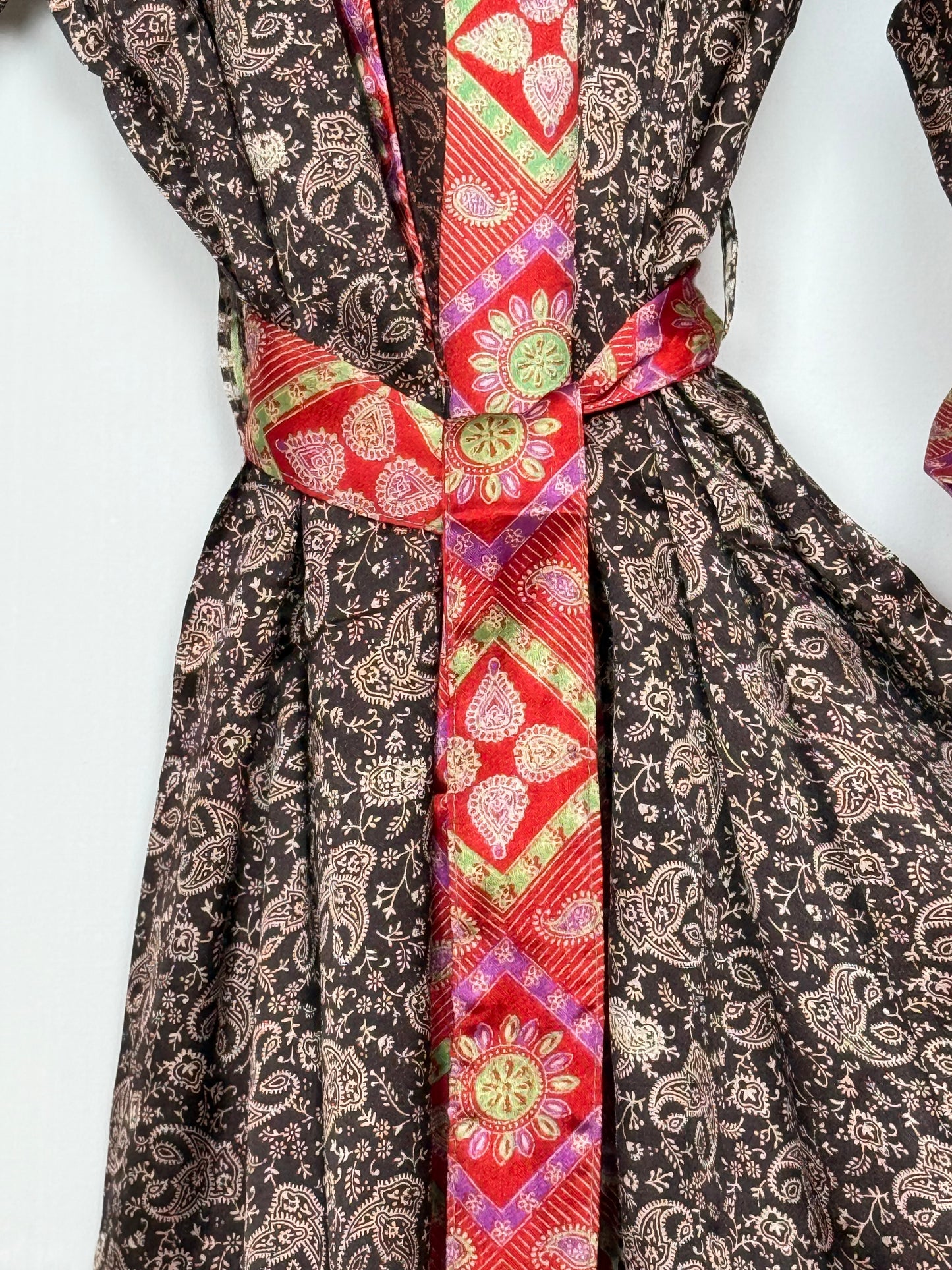 Vintage Saree Silk Kimono / Duster - Long
