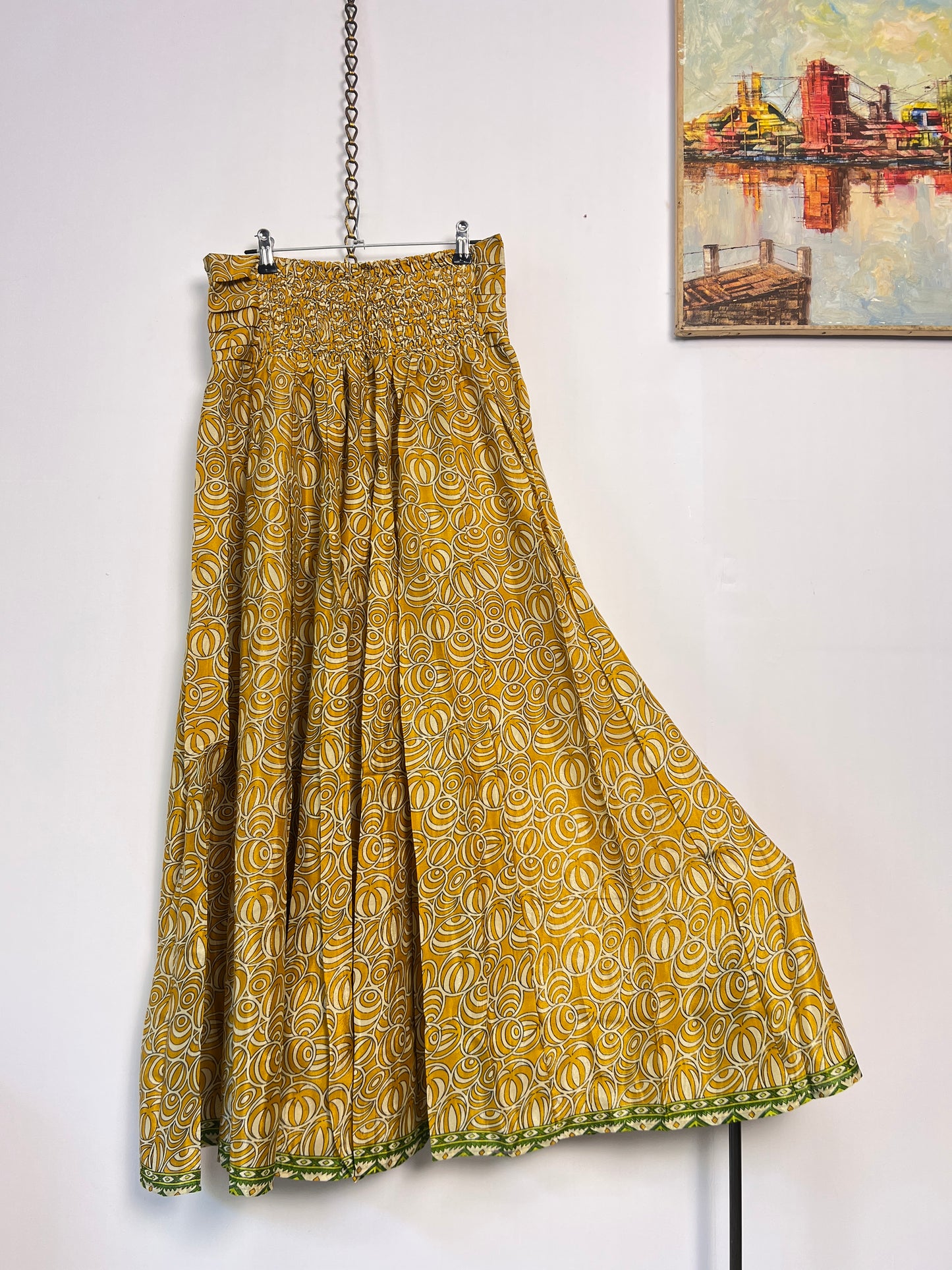 Vintage Saree Silk Pleated Skirt
