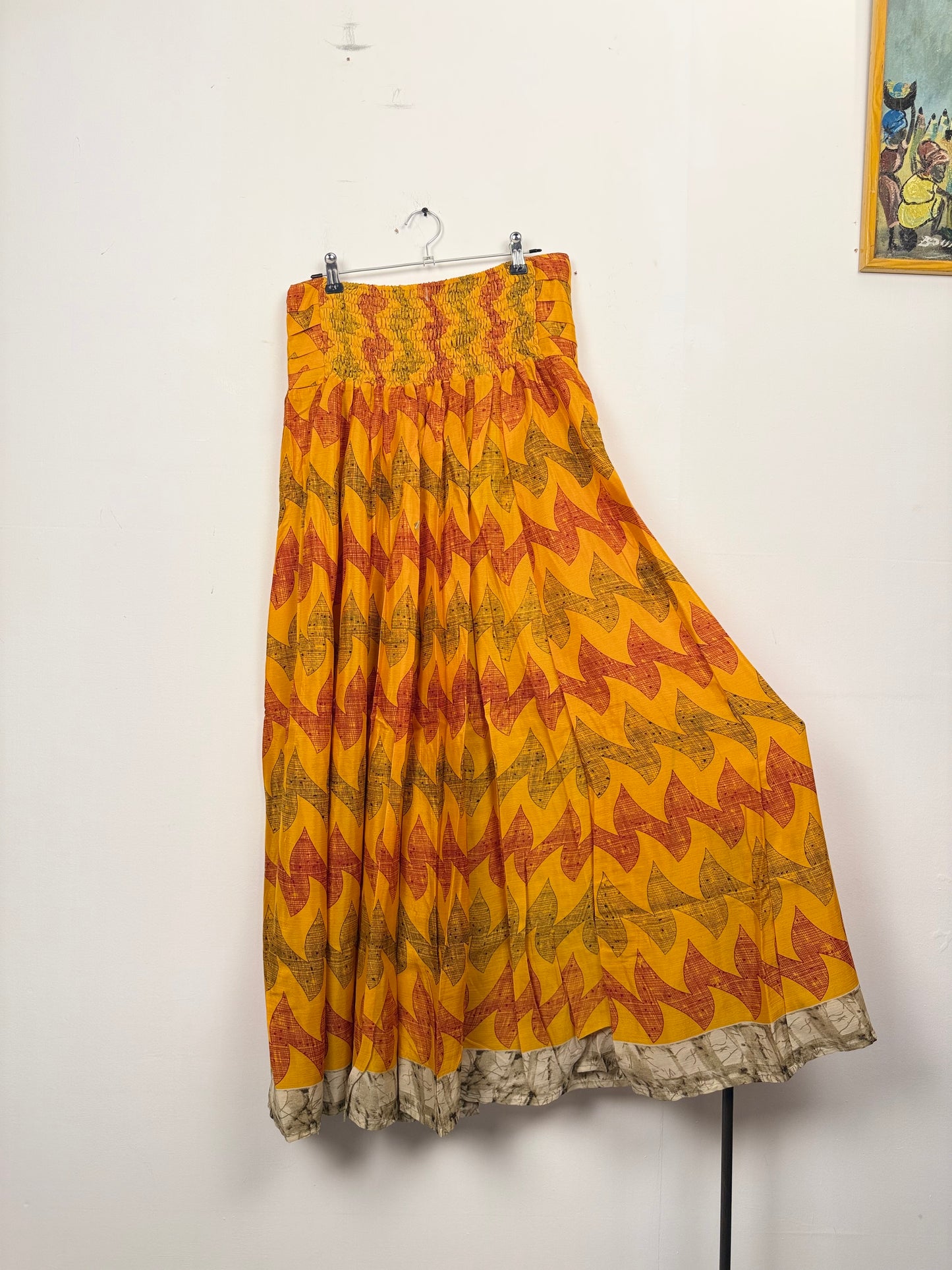Vintage Saree Silk Pleated Skirt