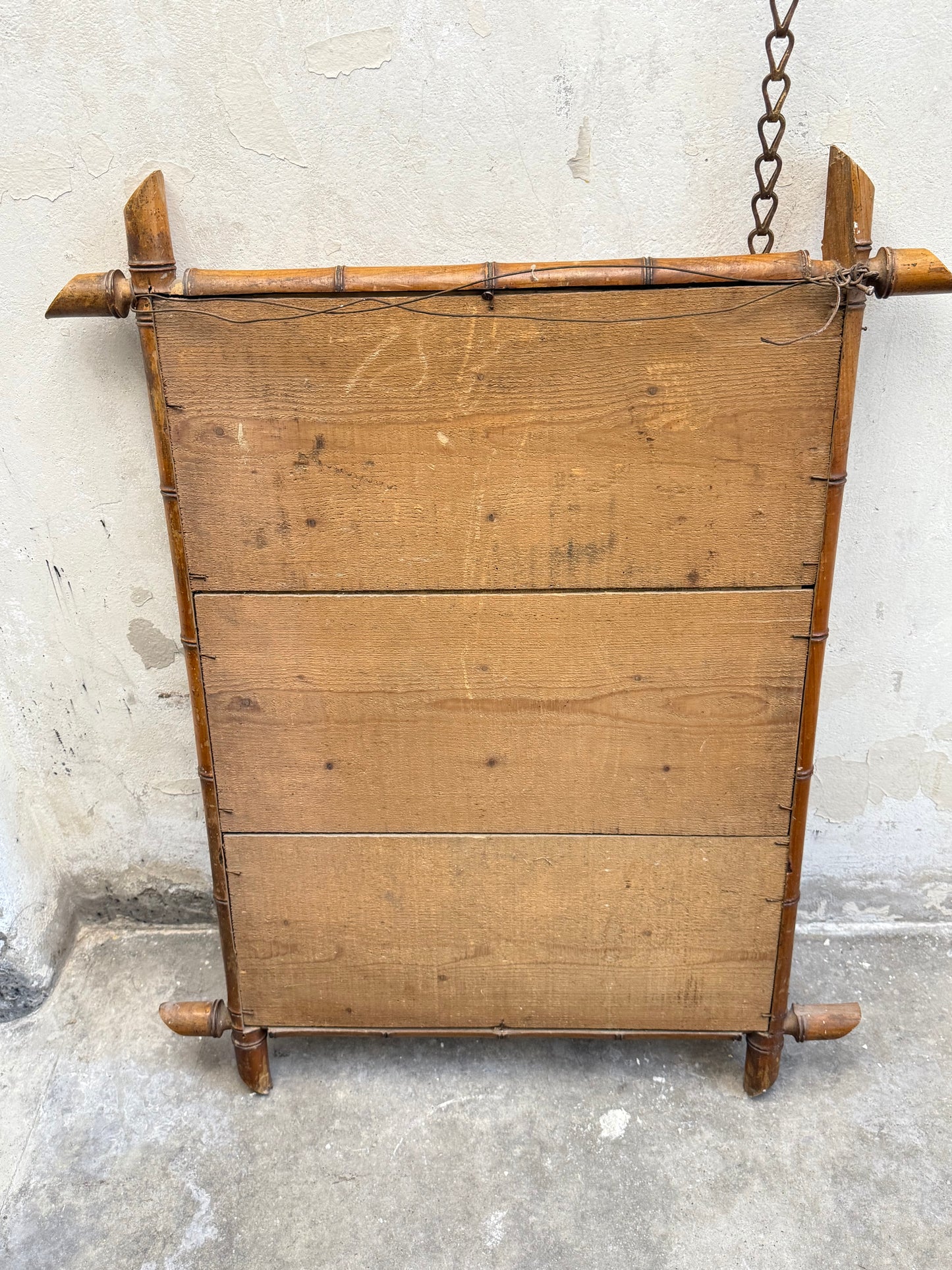 An Early 20thC French Faux Bamboo Mirror