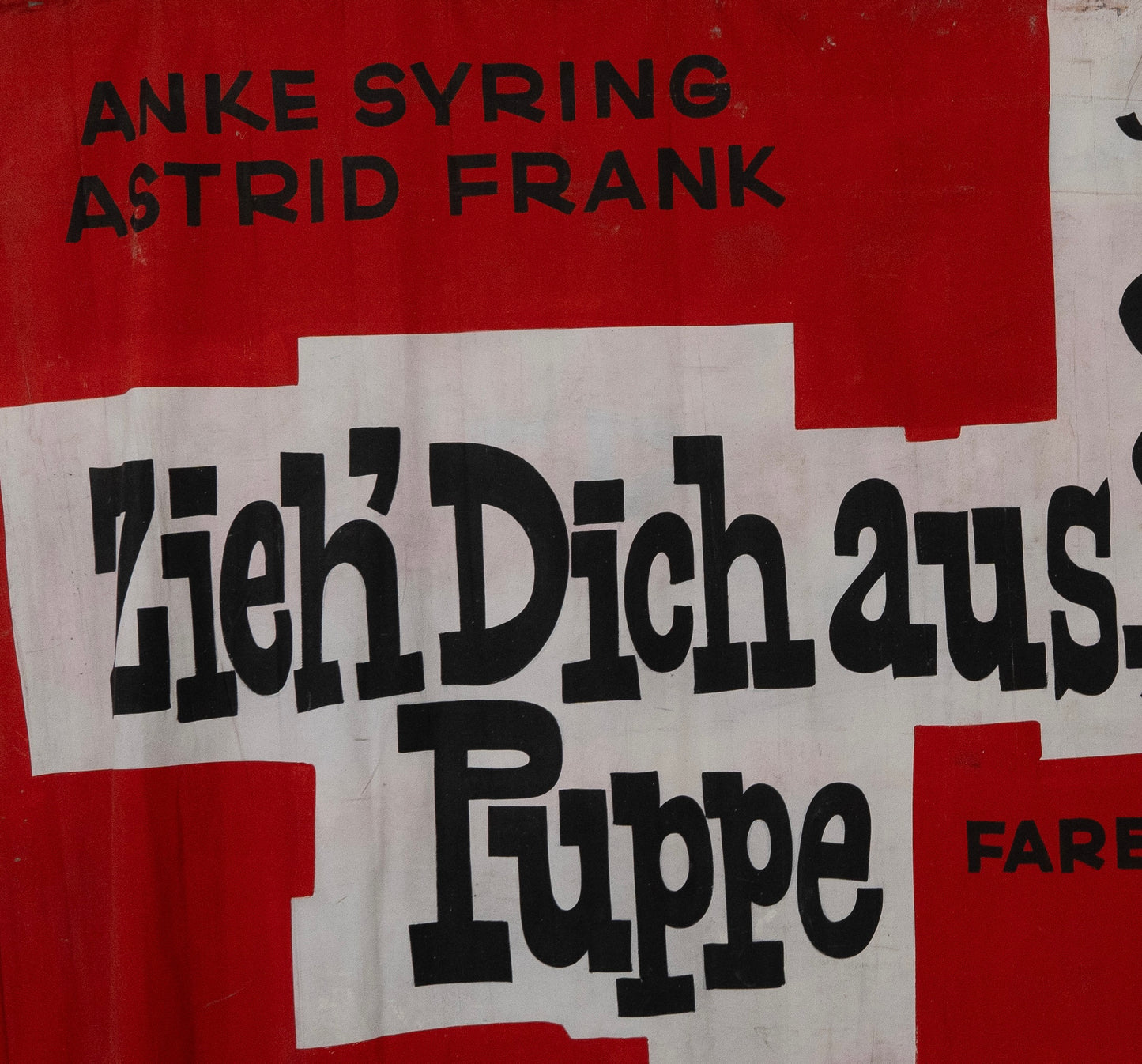 1960s German Hand Painted Cinema Banner - Zieh’ Dich aus, Puppe